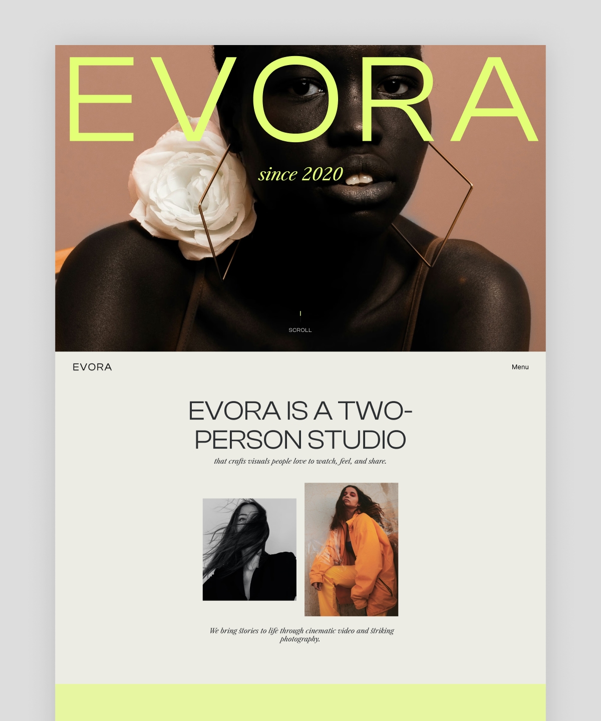 EVORA Framer template preview 1