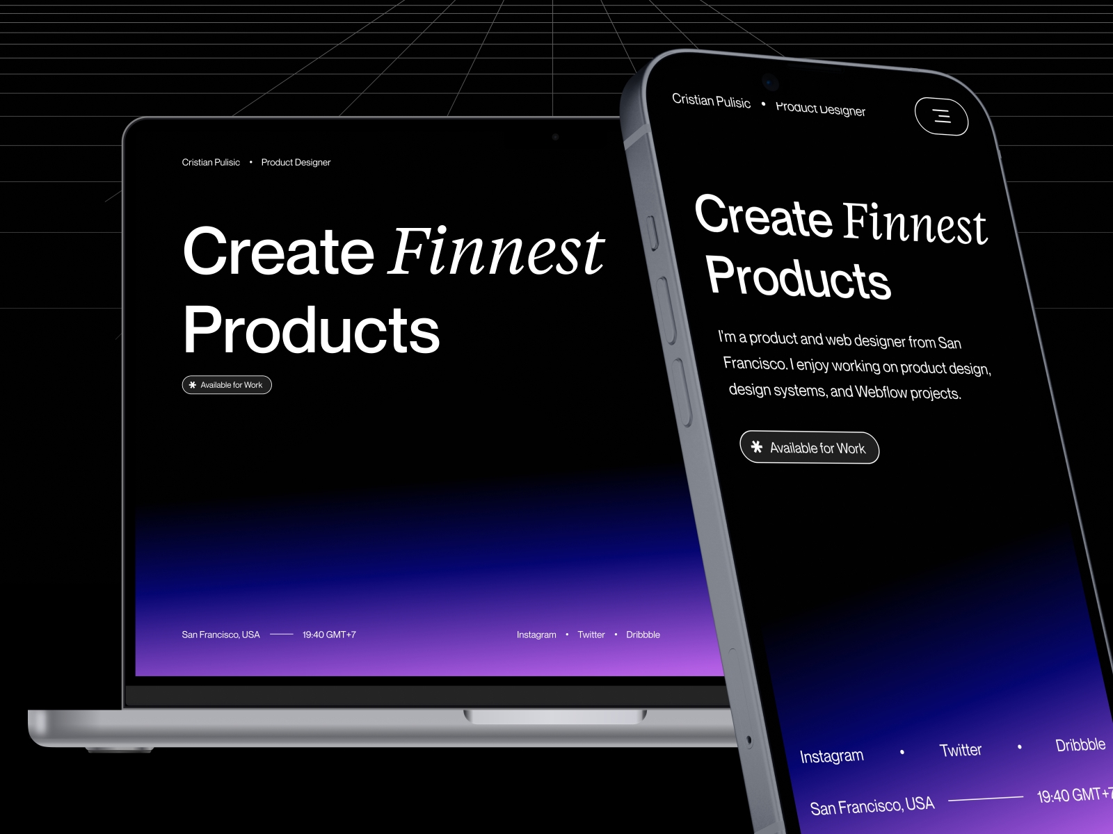 Quantumfolio Framer template preview 4