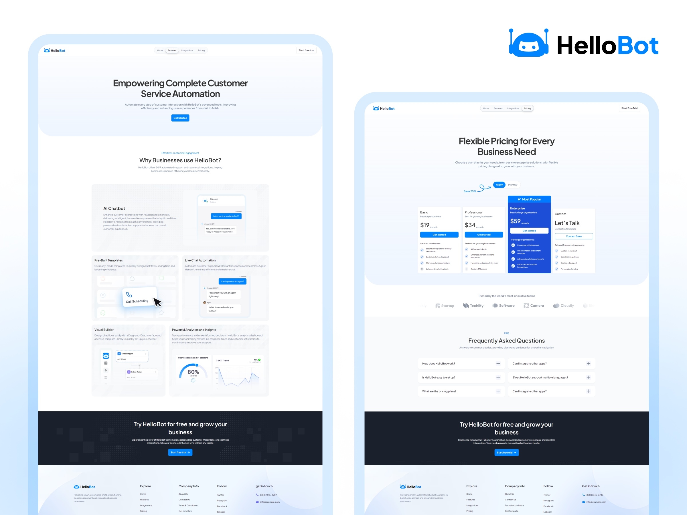 HelloBot Framer template preview 4