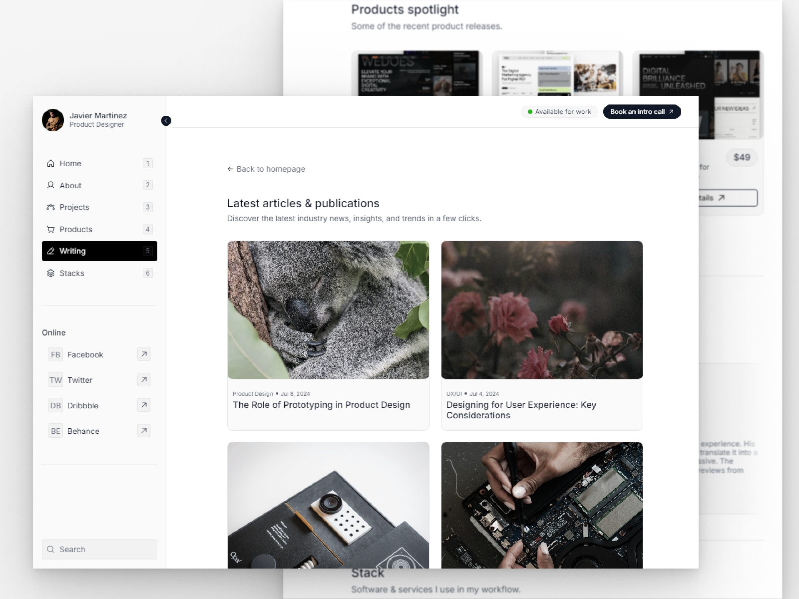 Biobricks Framer template preview 3