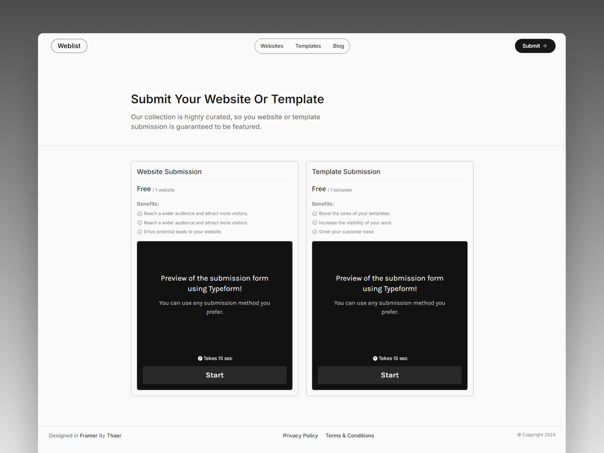 Weblist Framer template preview 4