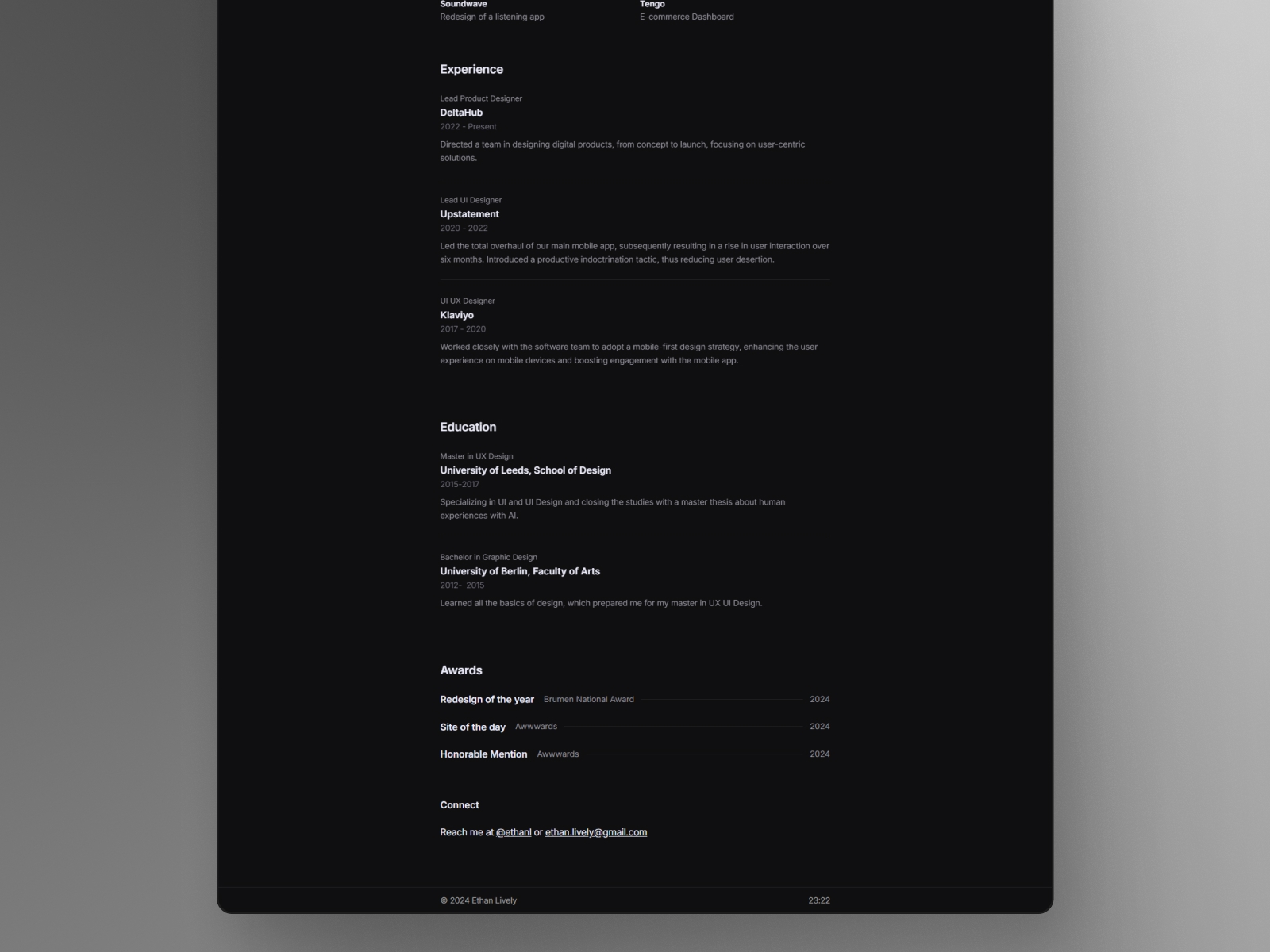 Noir Profile Framer template preview 2