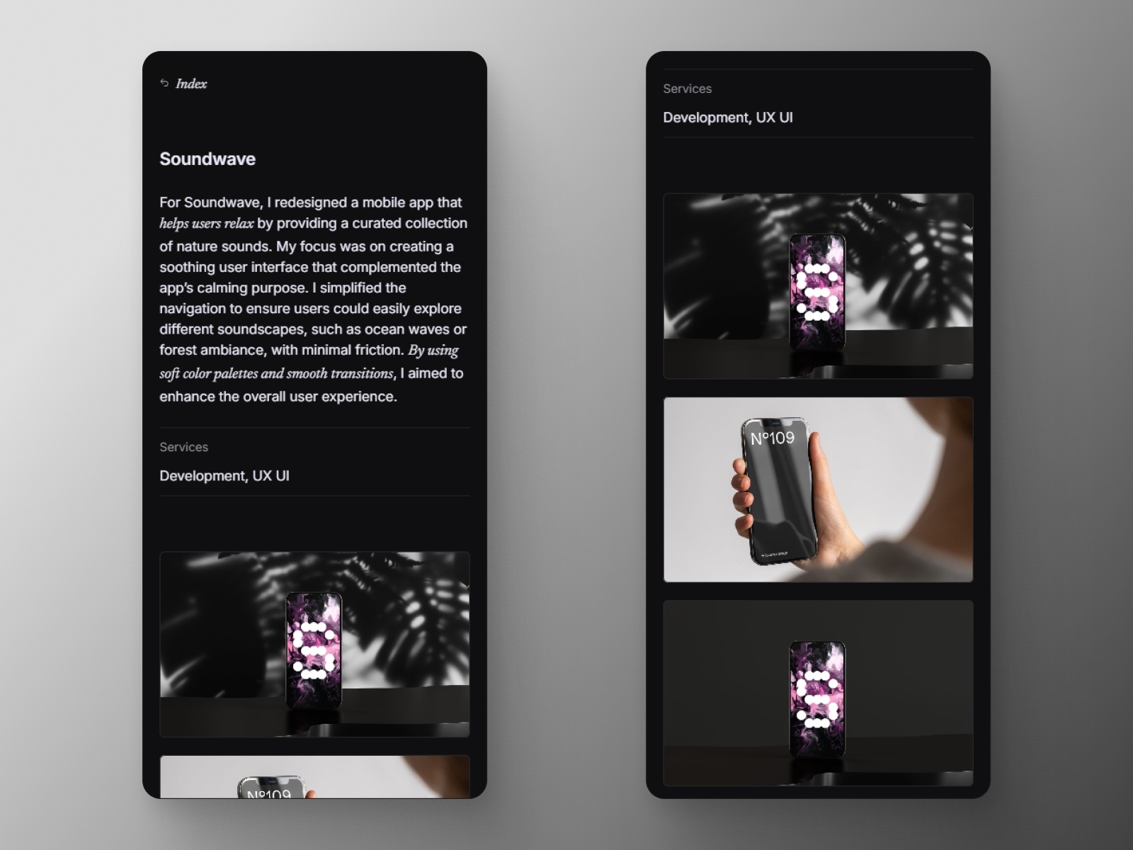 Noir Profile Framer template preview 4