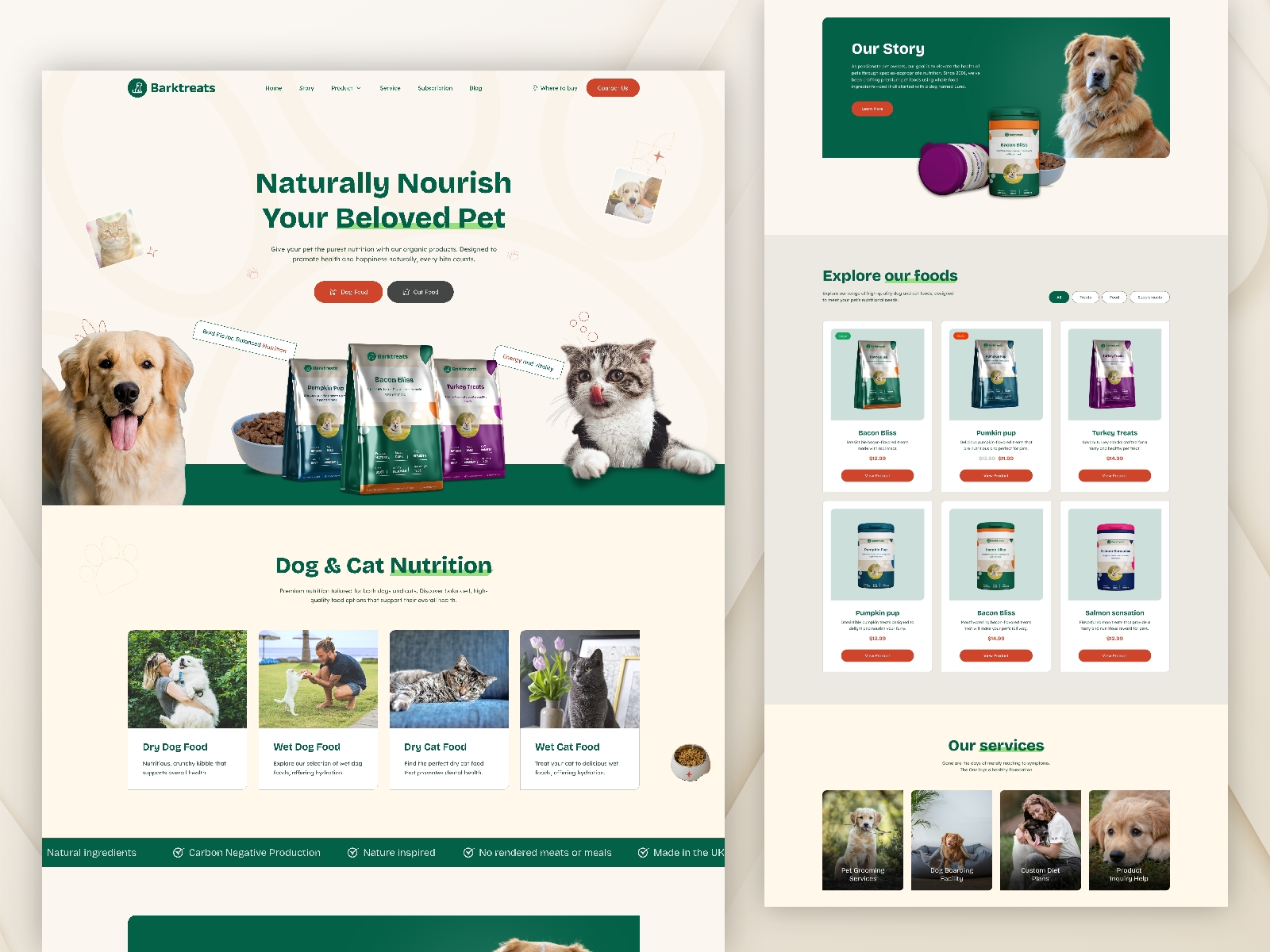 Barktreats Framer template preview 1