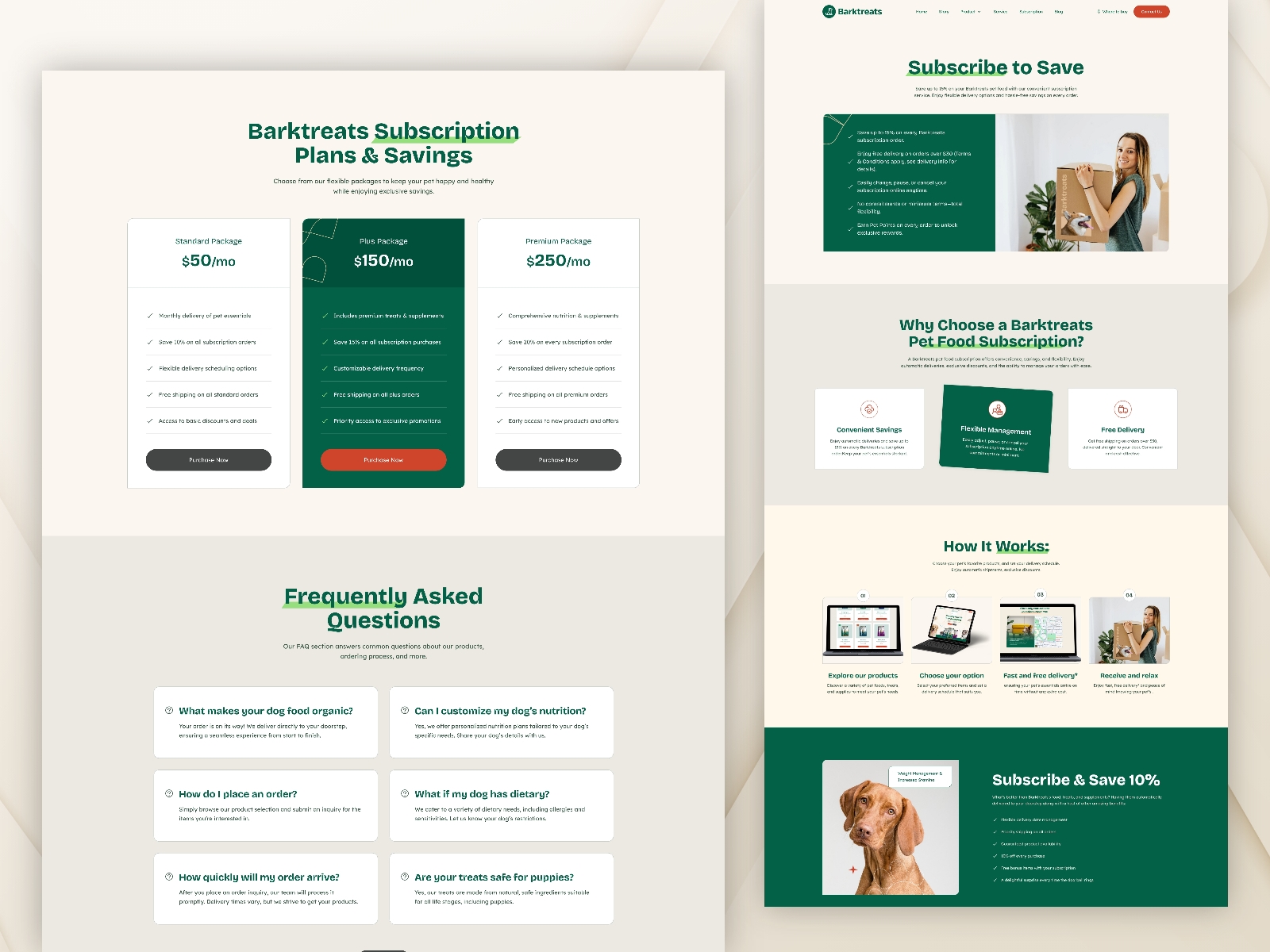 Barktreats Framer template preview 3