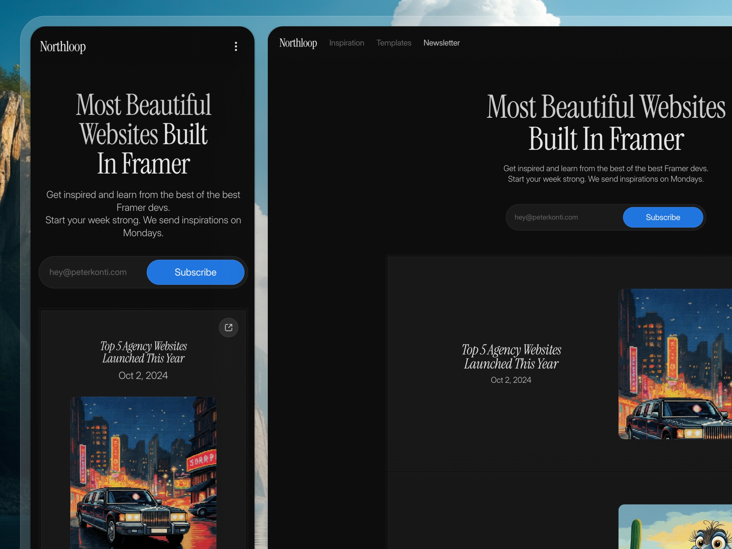 Northloop Framer template preview 2