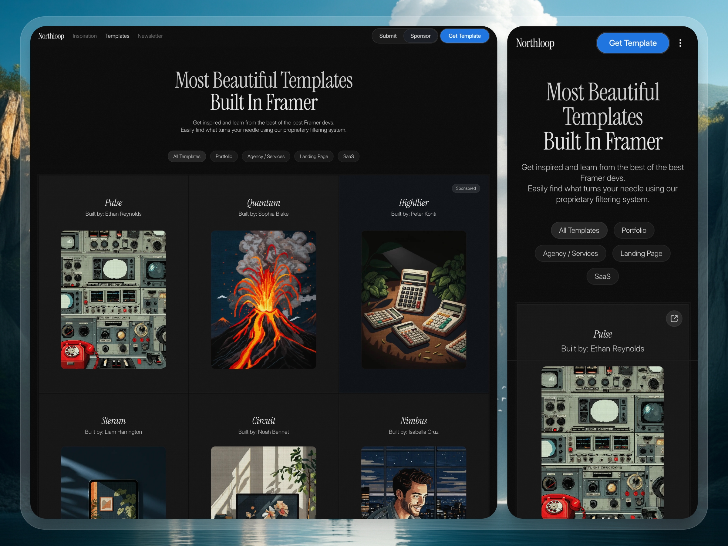 Northloop Framer template preview 4