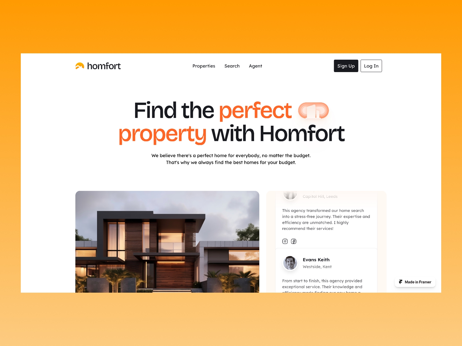 Homforte Framer template preview 3