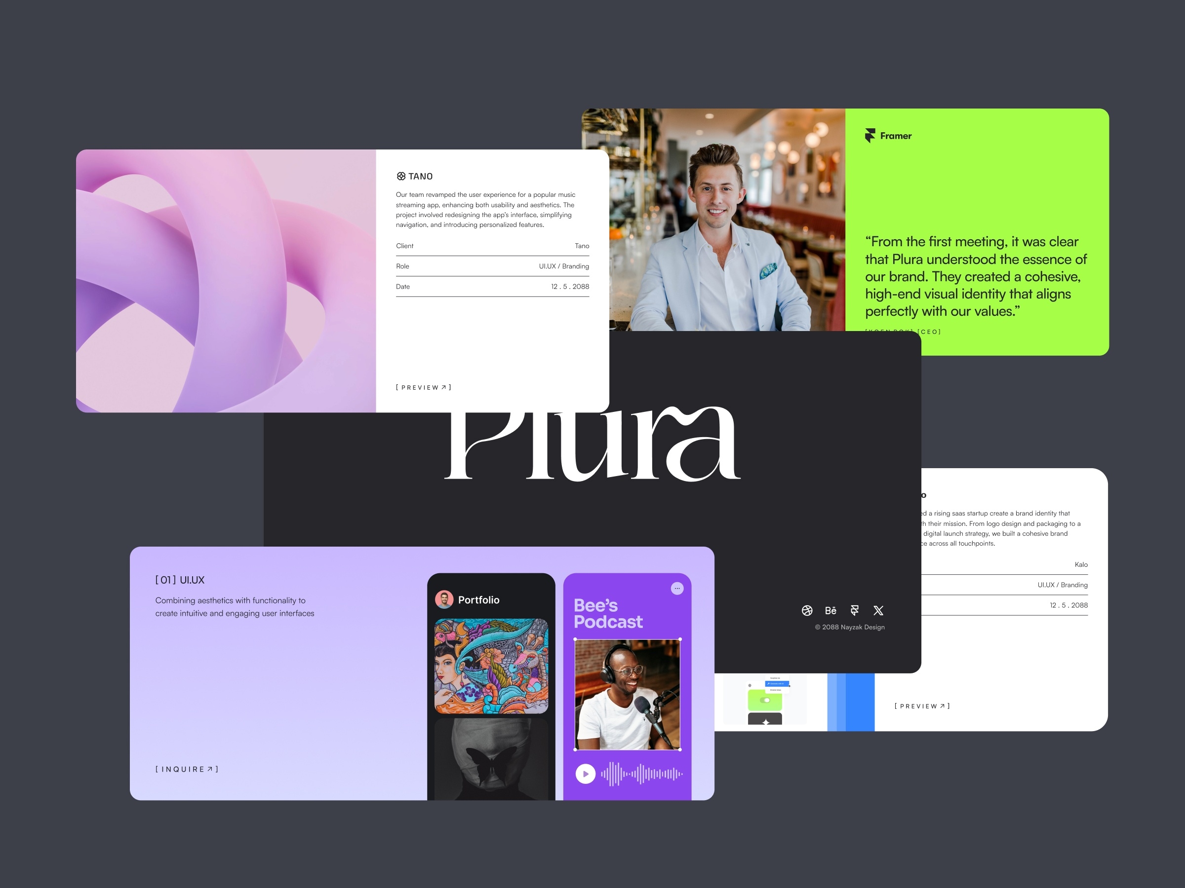 Plura Framer template preview 2