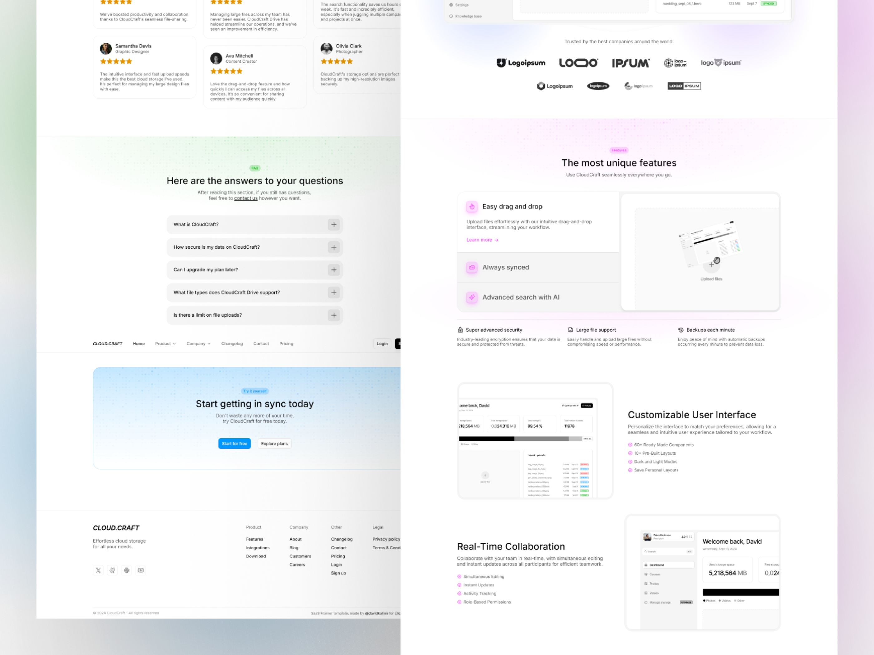 CloudCraft Framer template preview 4