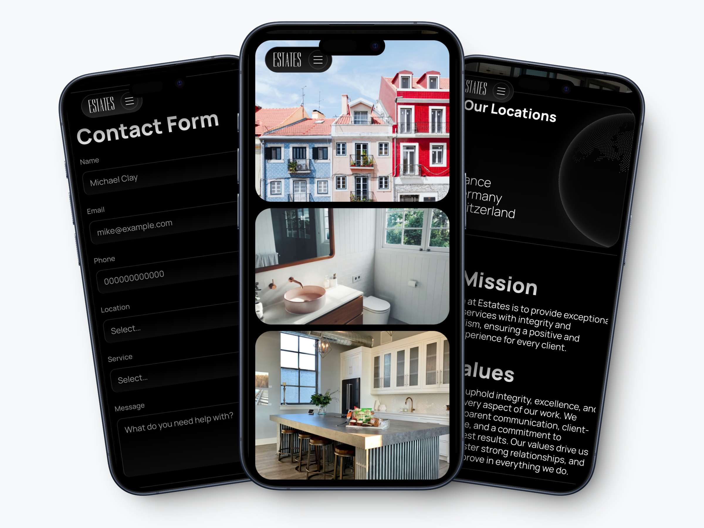 Estates Framer template preview 4