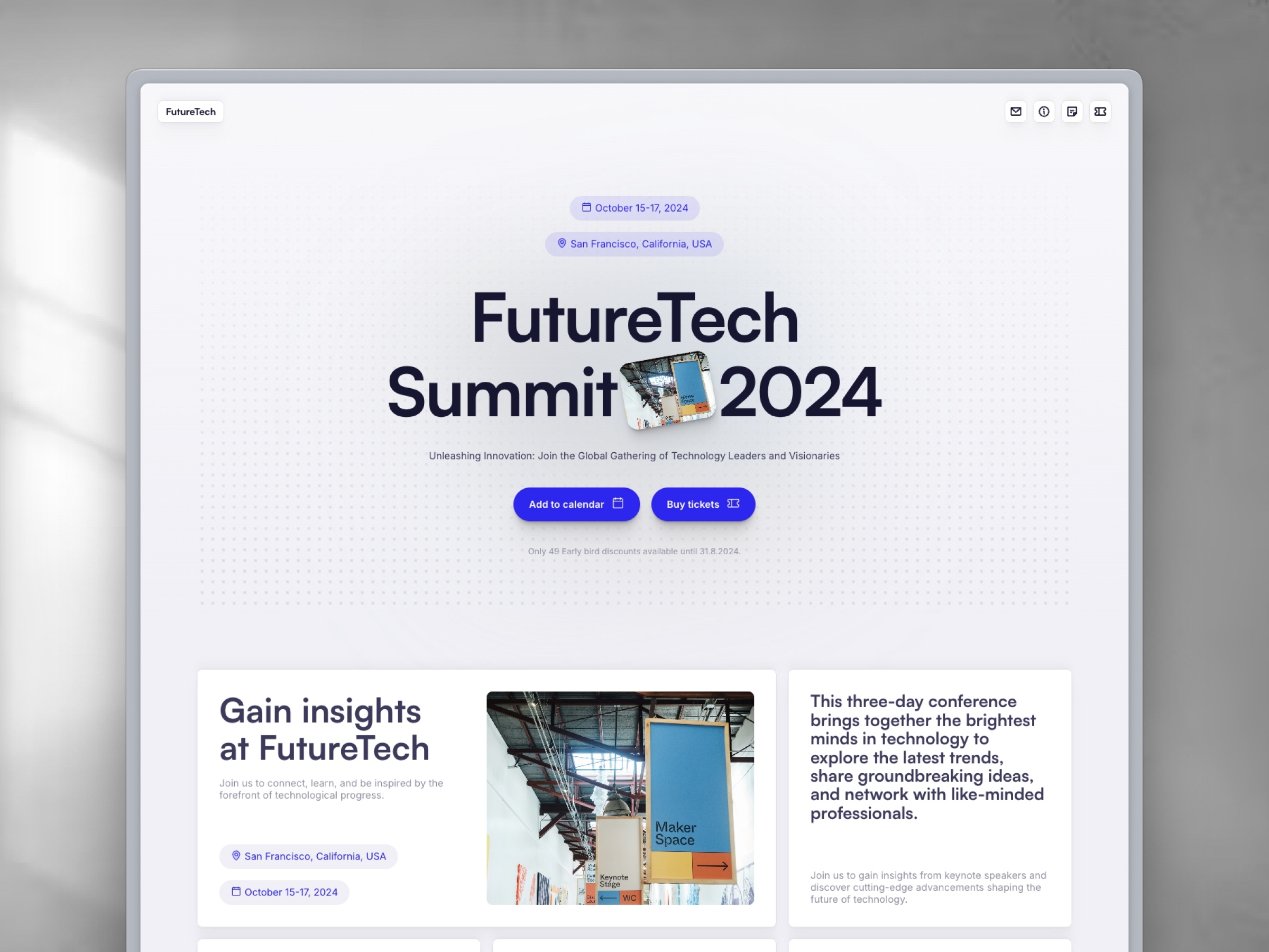 FutureTech Framer template preview 1