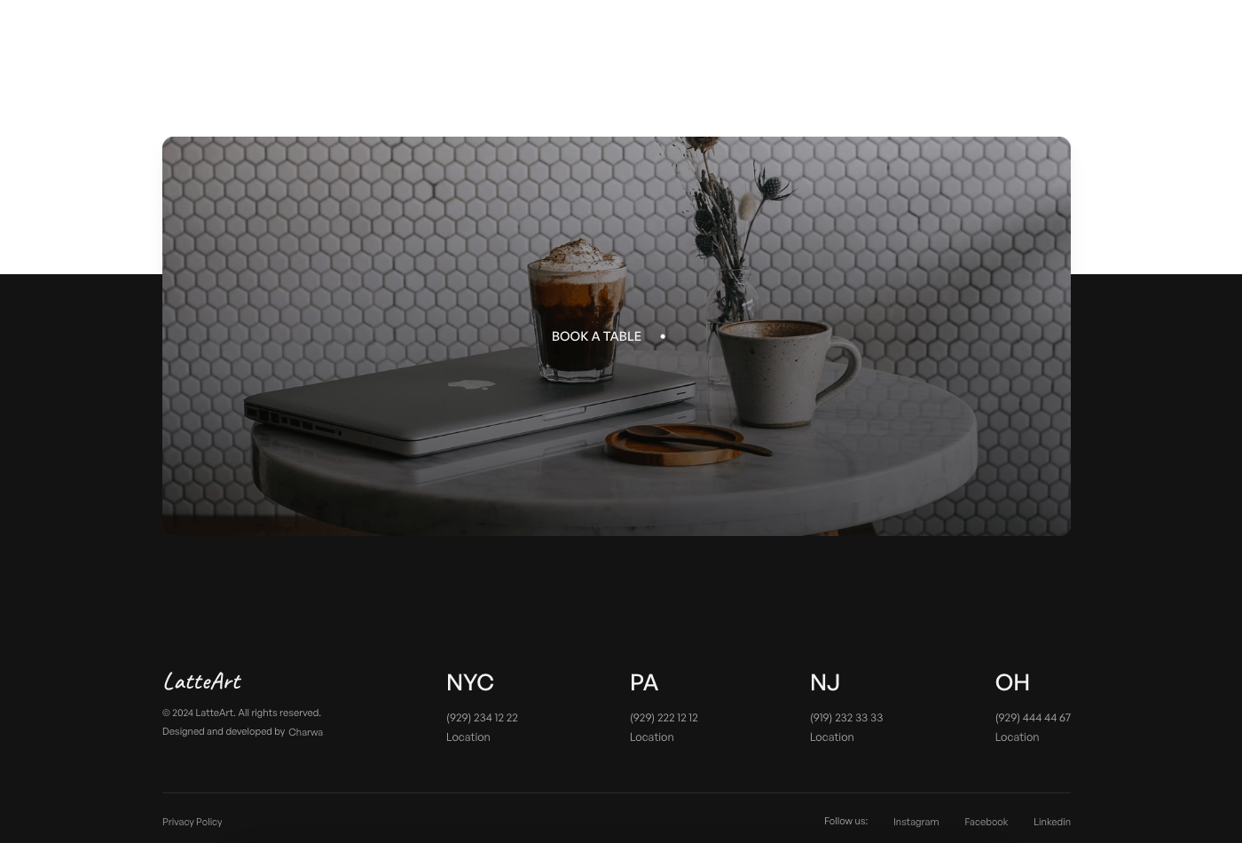 Latteart Framer template preview 1