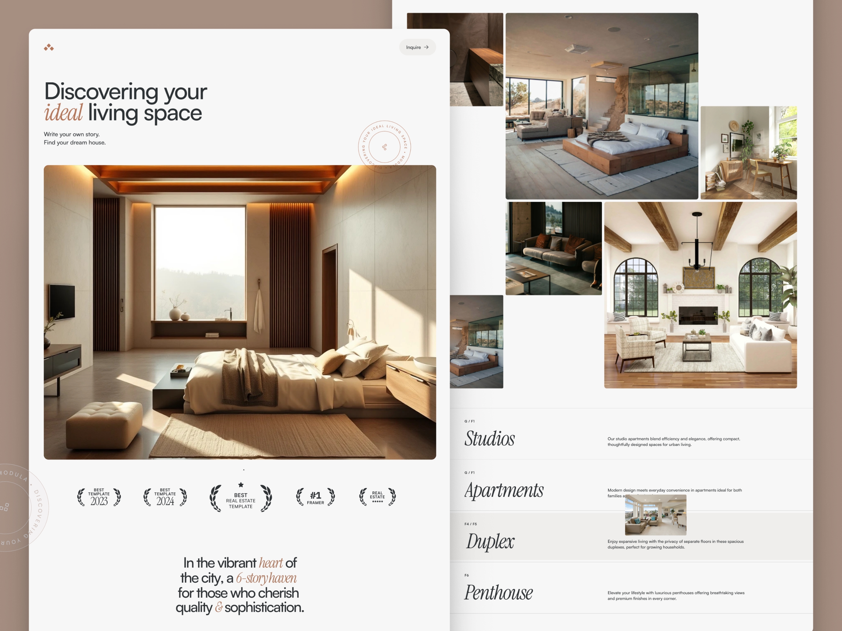 Residencia Framer template preview 1