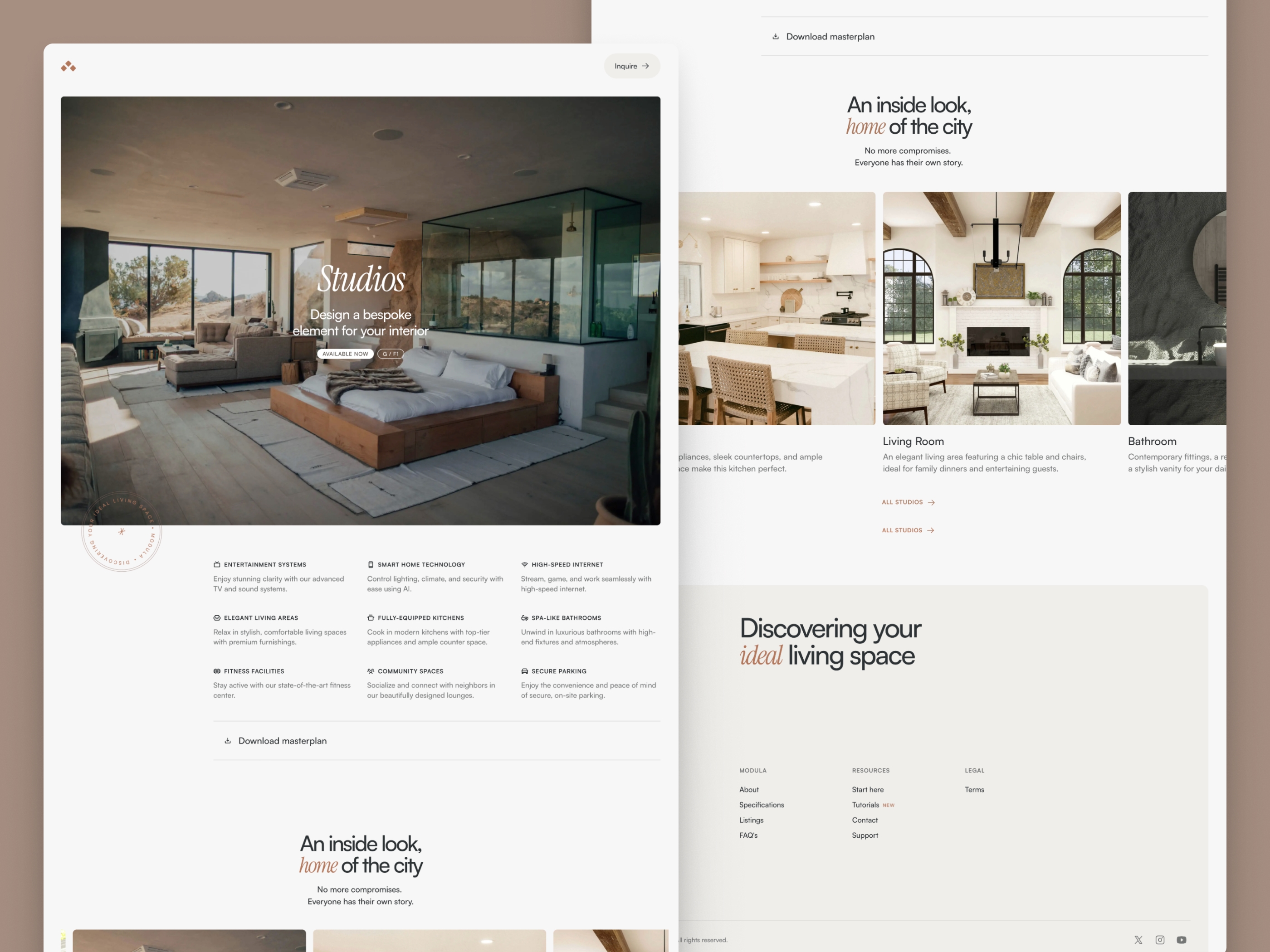 Residencia Framer template preview 2