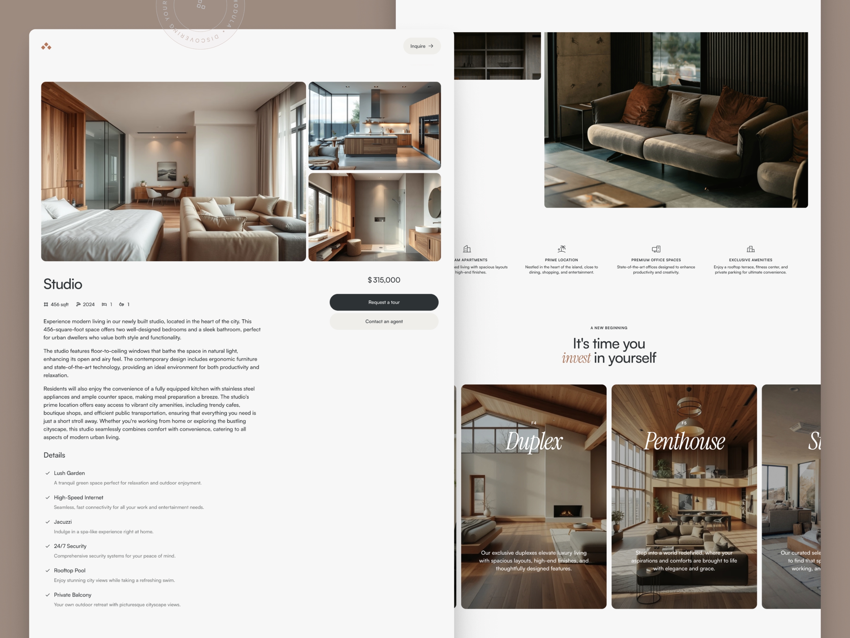 Residencia Framer template preview 3