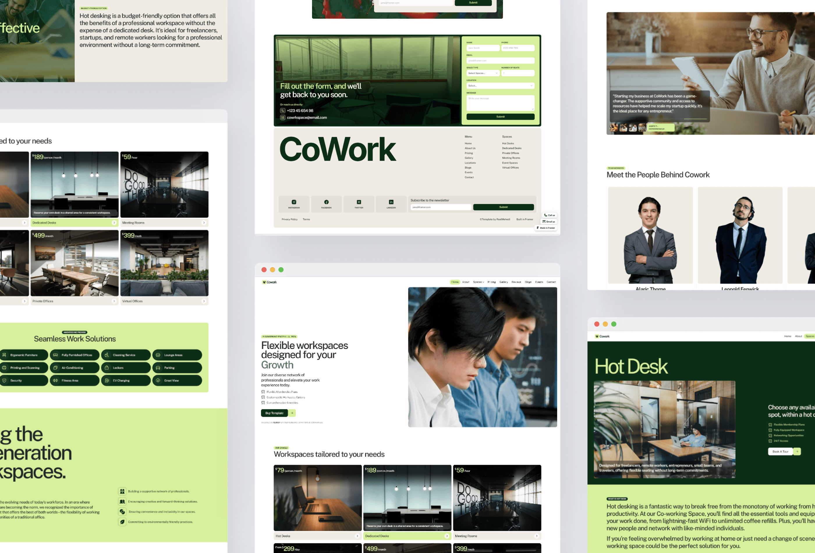 Cowork Framer template preview 2