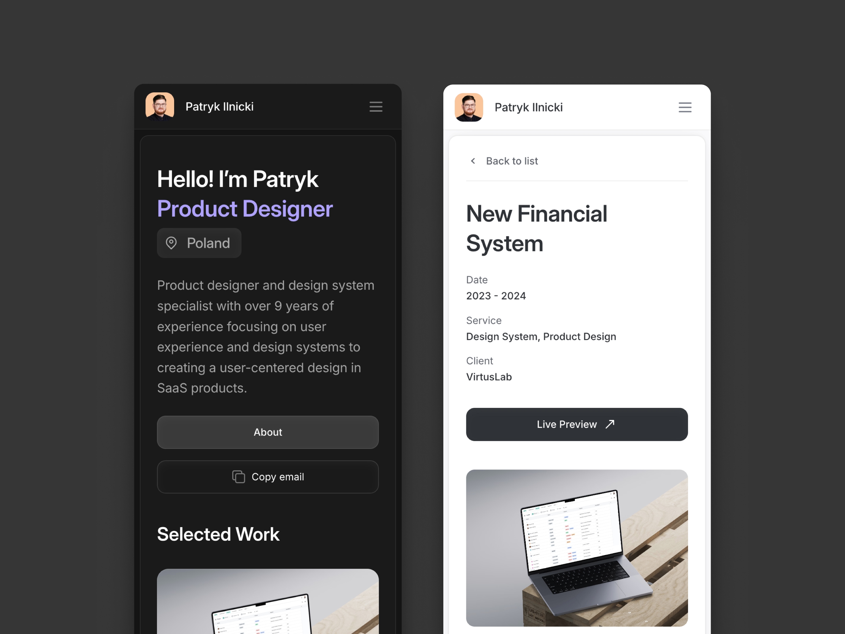 Easyfolio Framer template preview 4