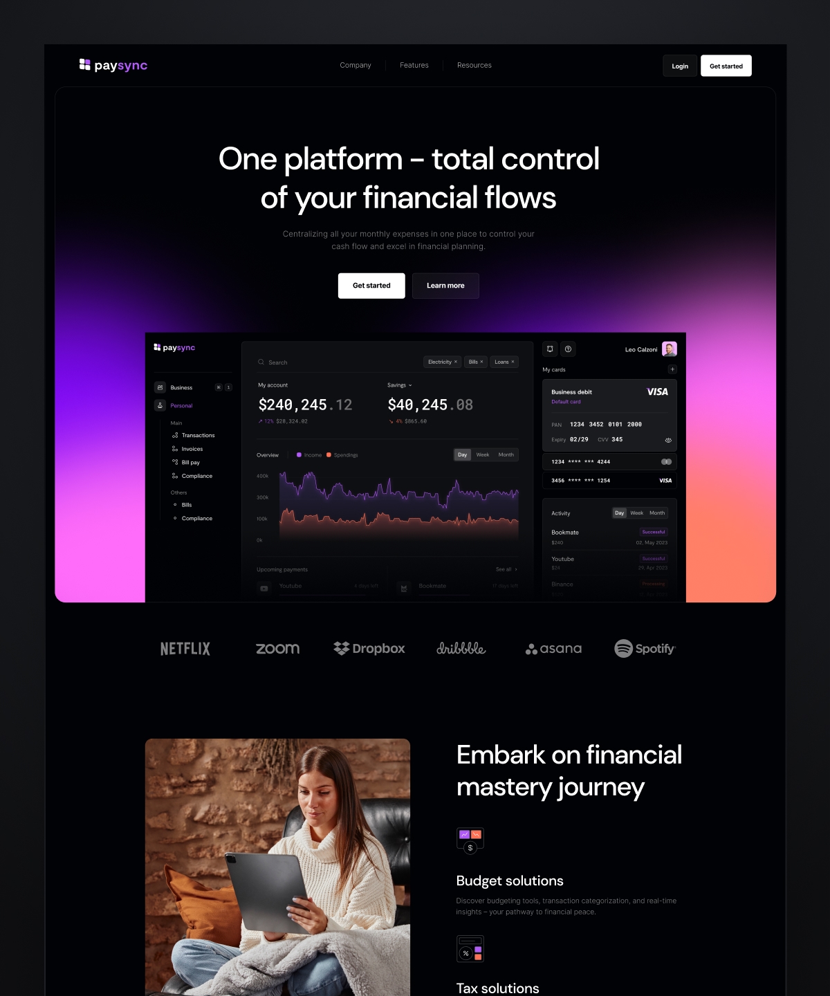 Paysync Framer template preview 1