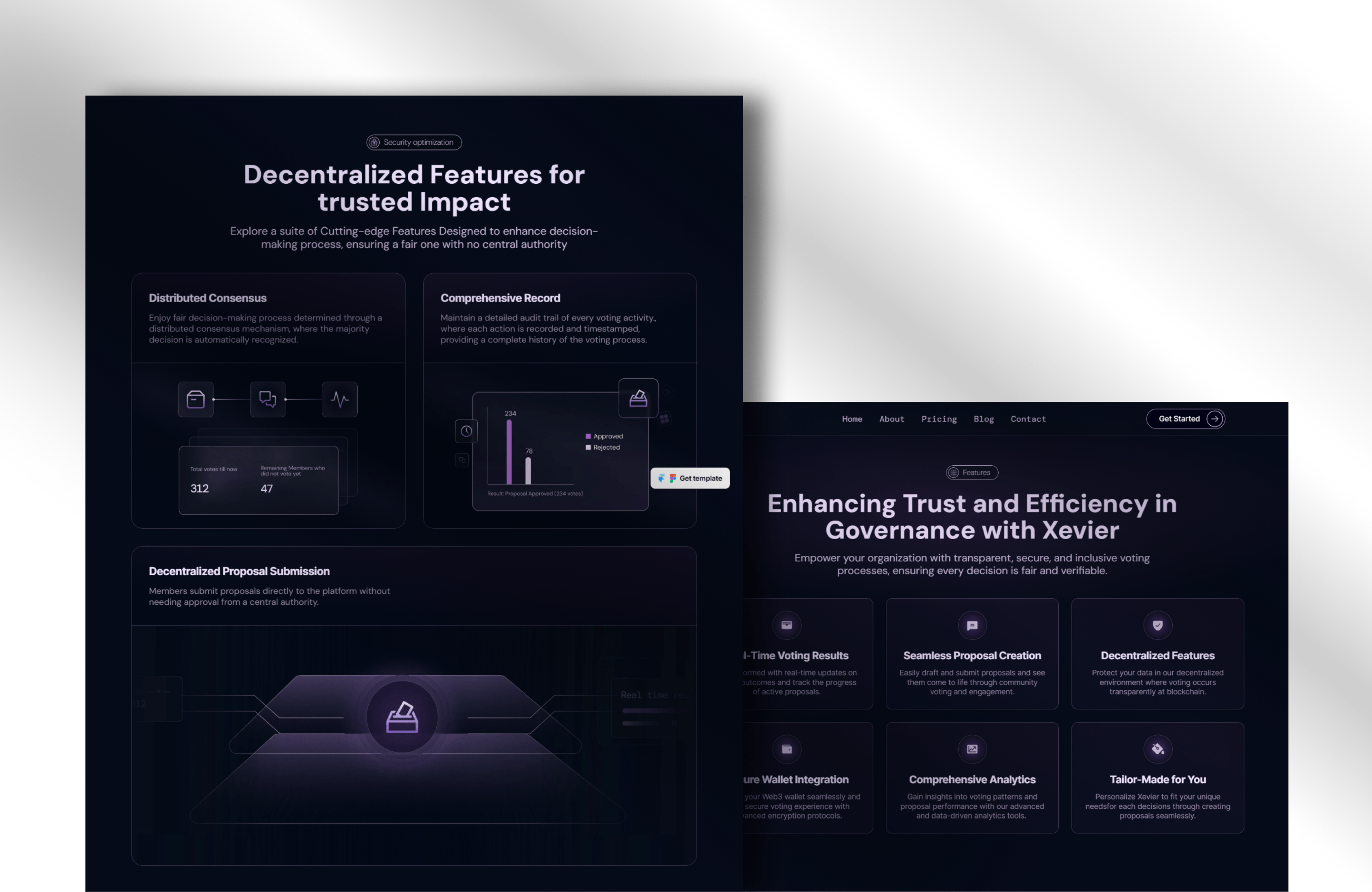 Xevier Framer template preview 3