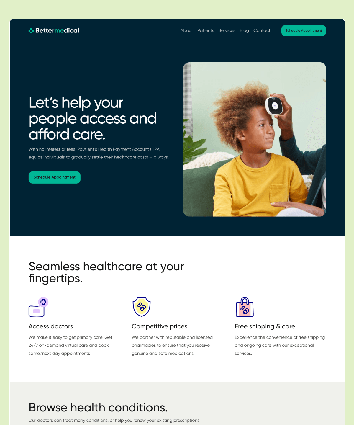 BetterMedical Framer template preview 1