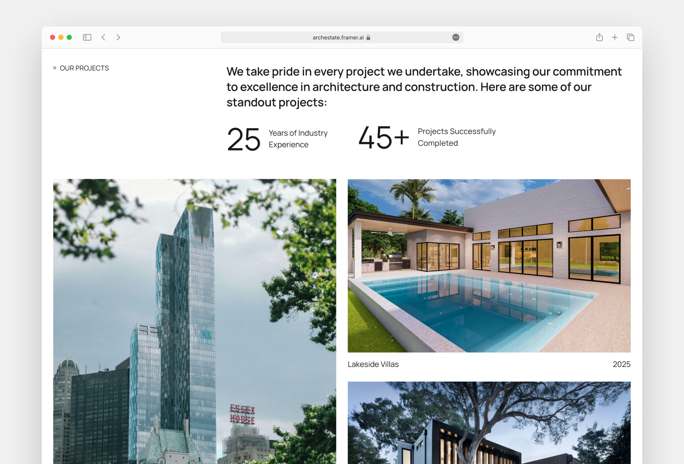 ArchEstate Framer template preview 3