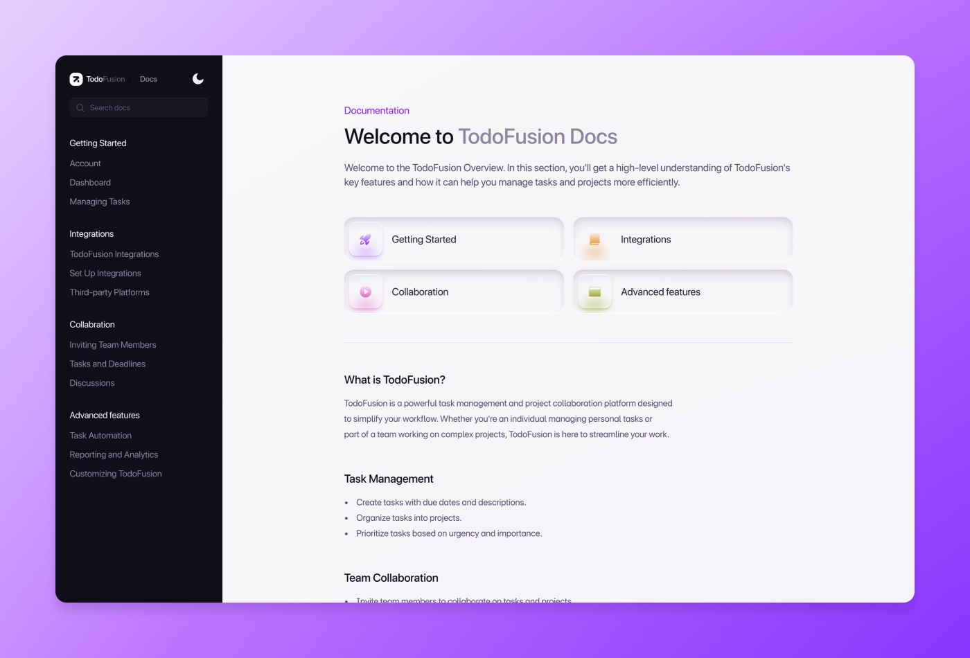 TodoFusion Framer template preview 4