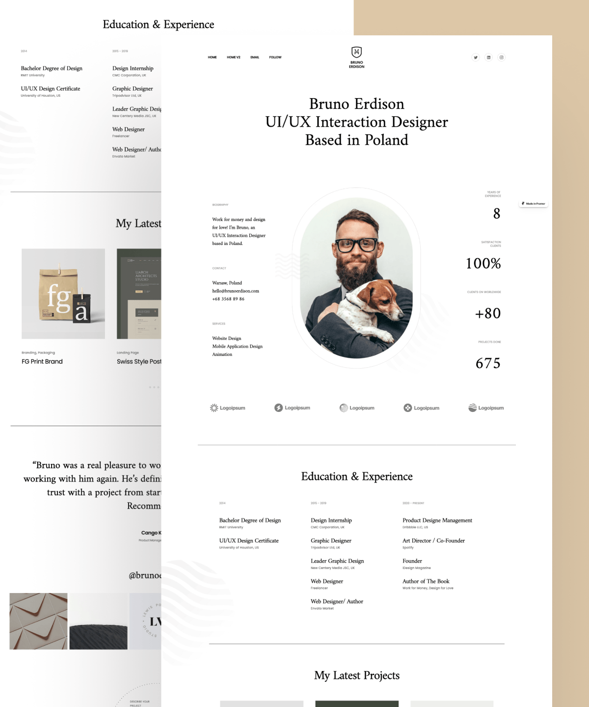 Bruno Framer template preview 1