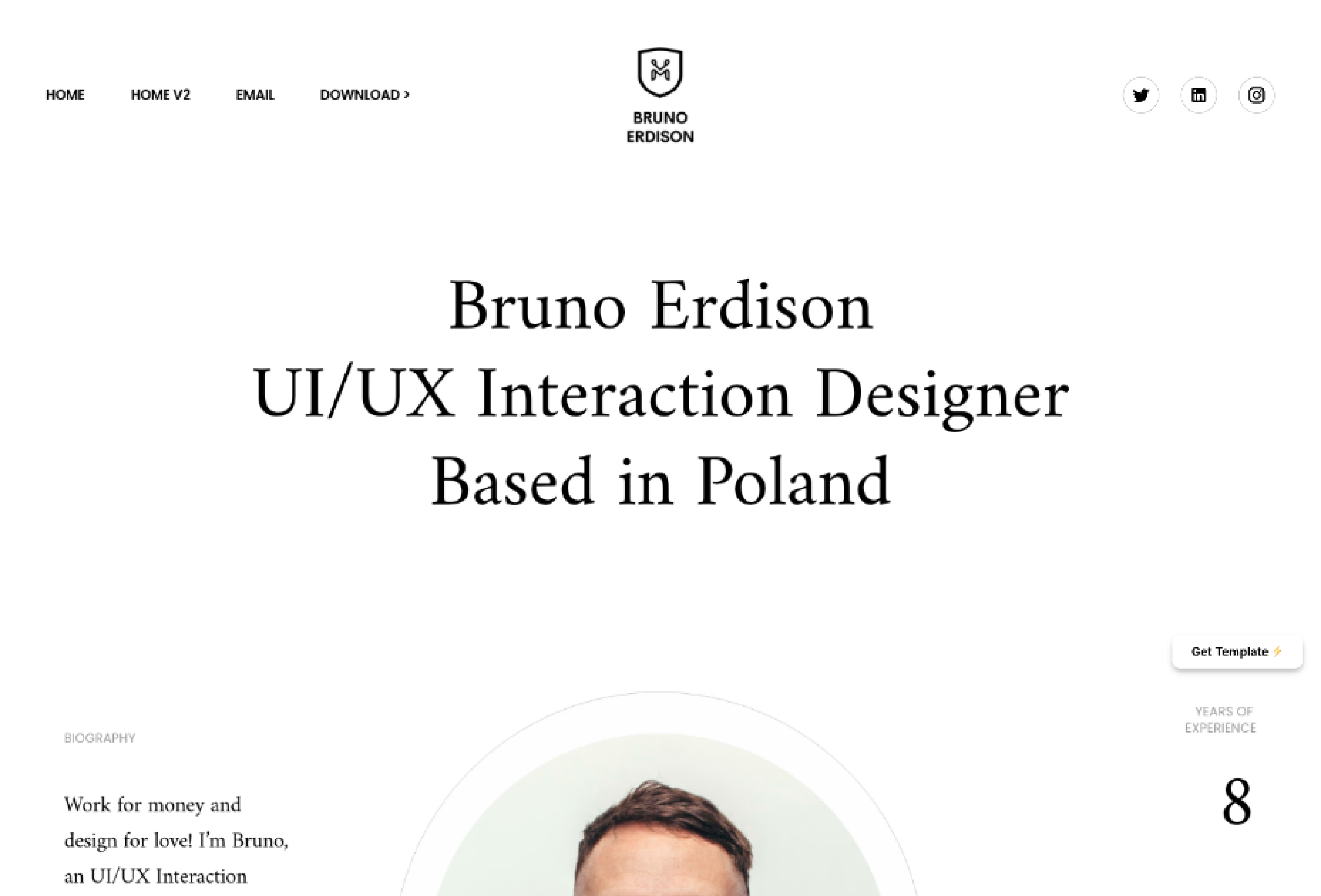 Bruno Framer template preview 2