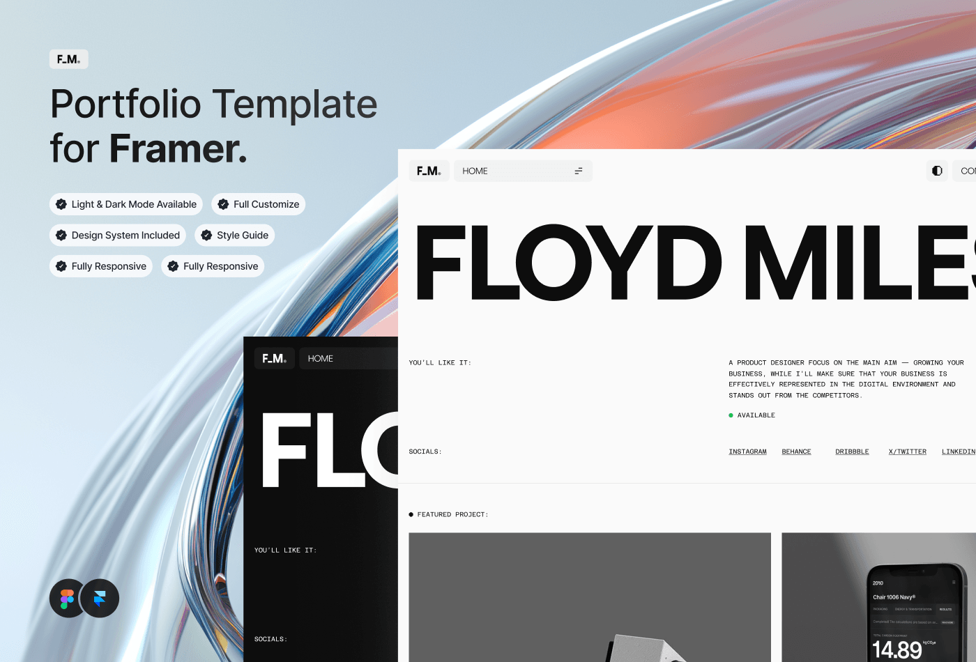 F_M Designer Framer template preview 1