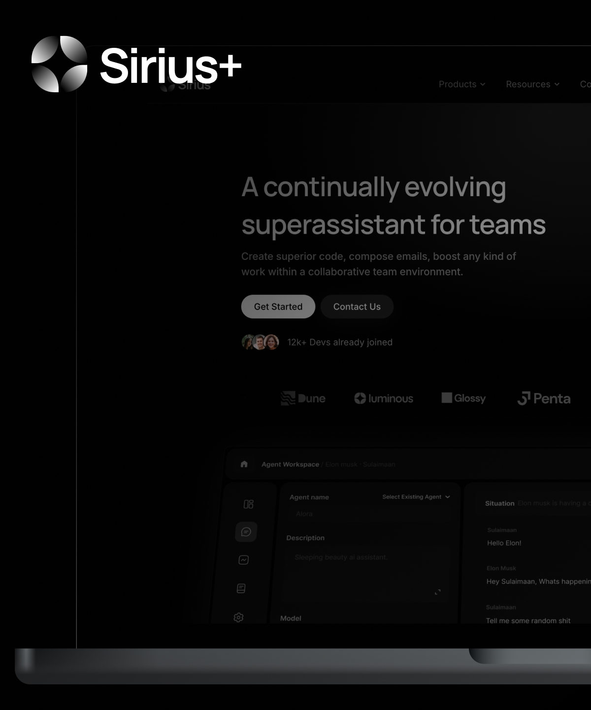 Sirius+ Framer template preview 1