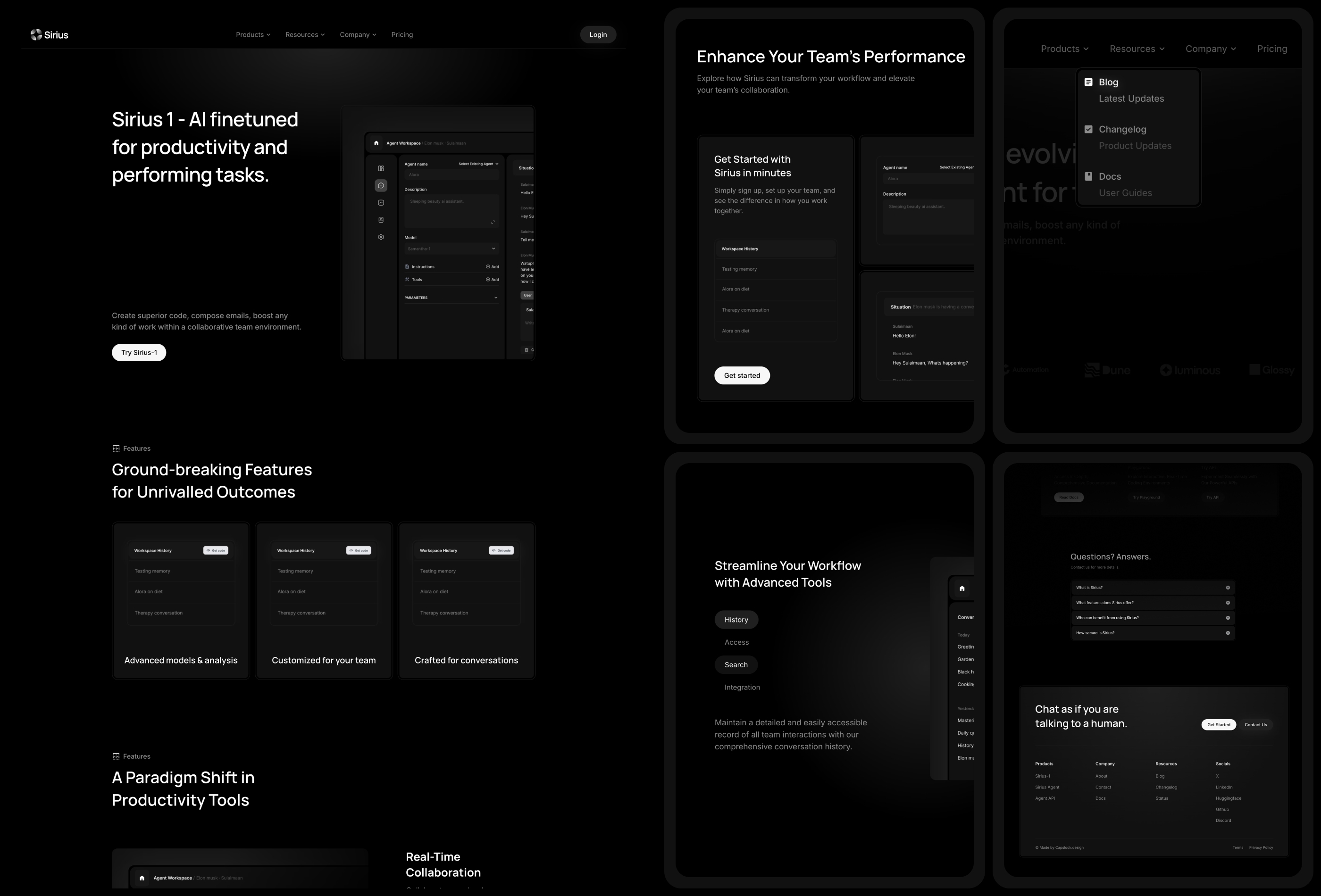 Sirius+ Framer template preview 3