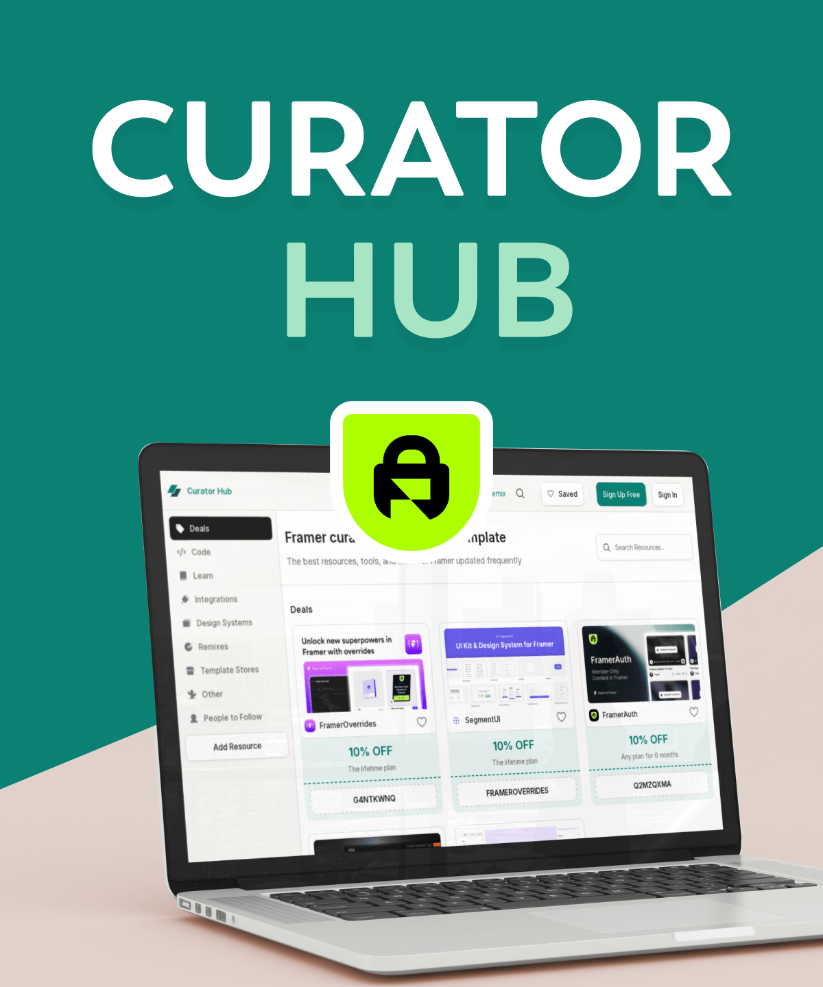 Curator Hub Framer template preview 1