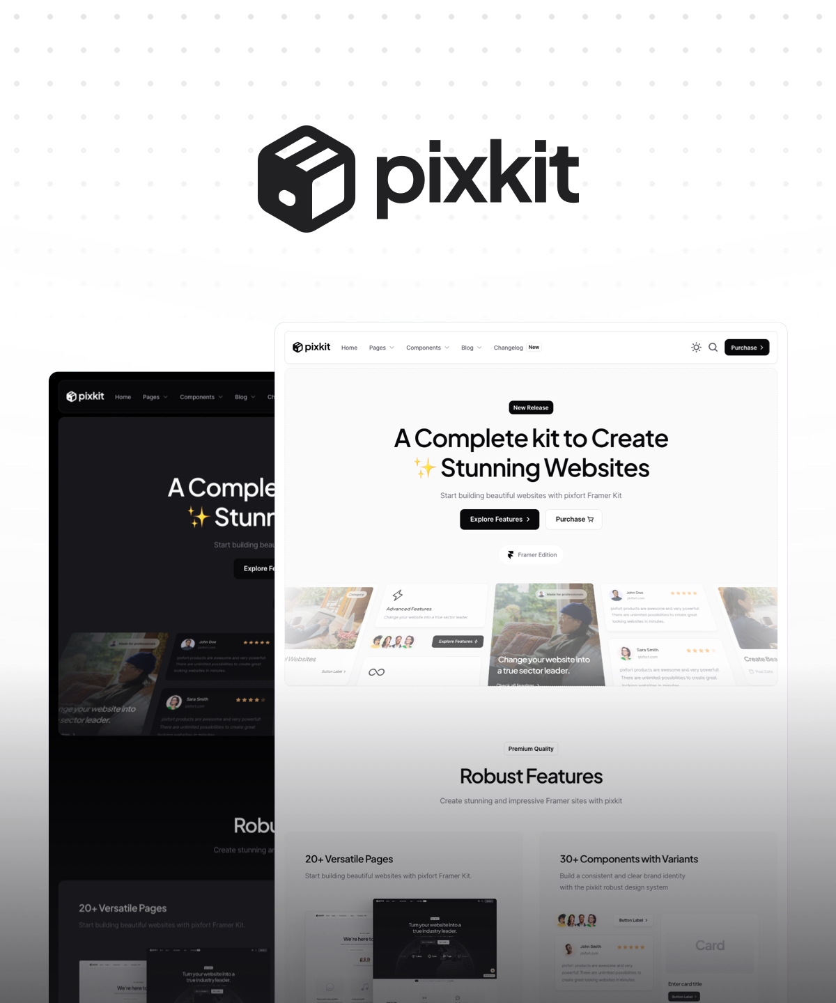 Pixkit Framer template preview 1