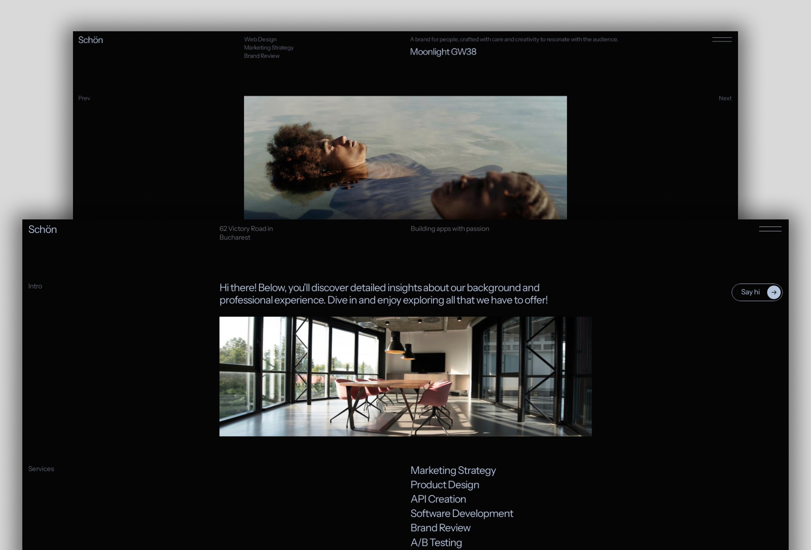 Schon Framer template preview 2