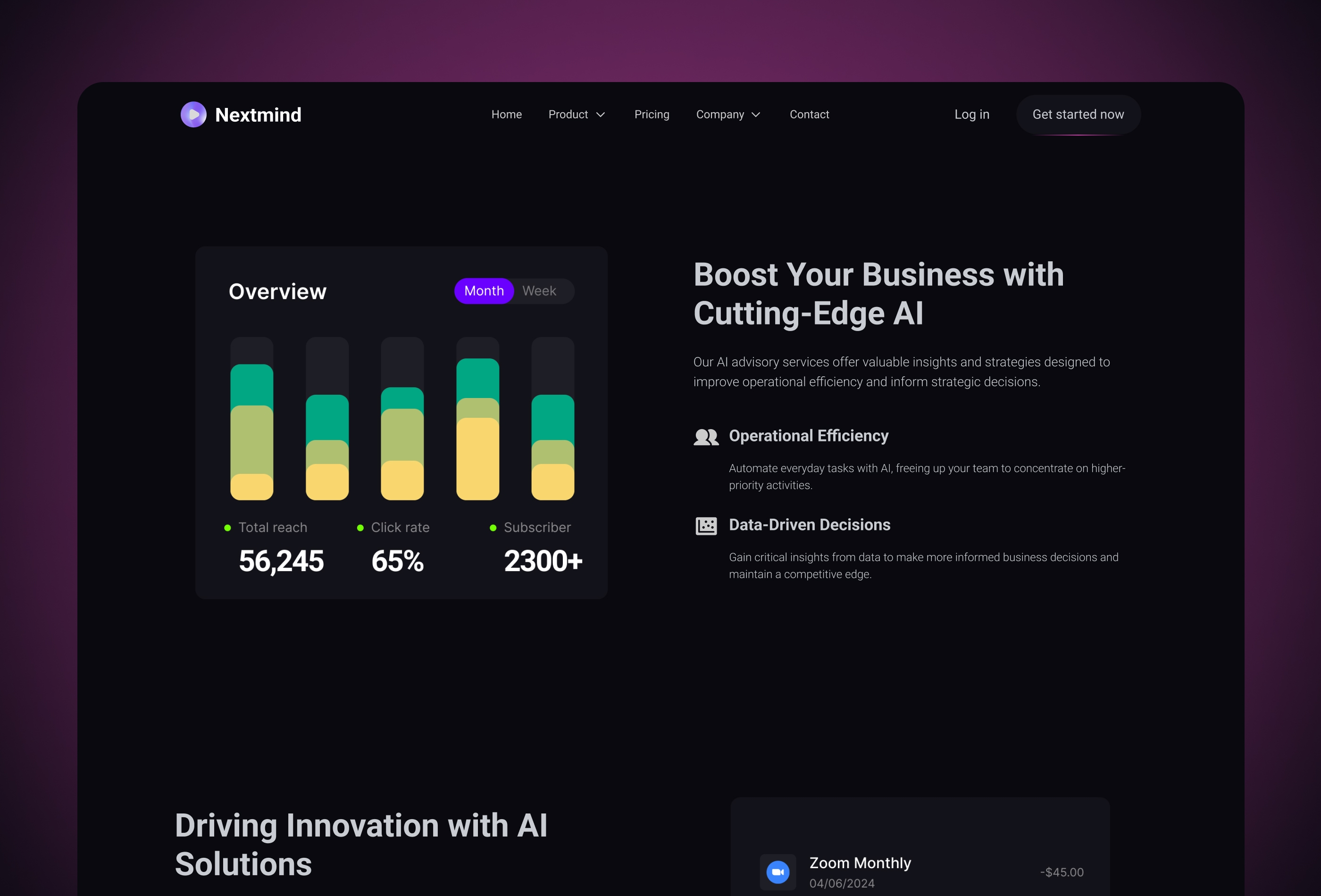 Nextmind Framer template preview 4