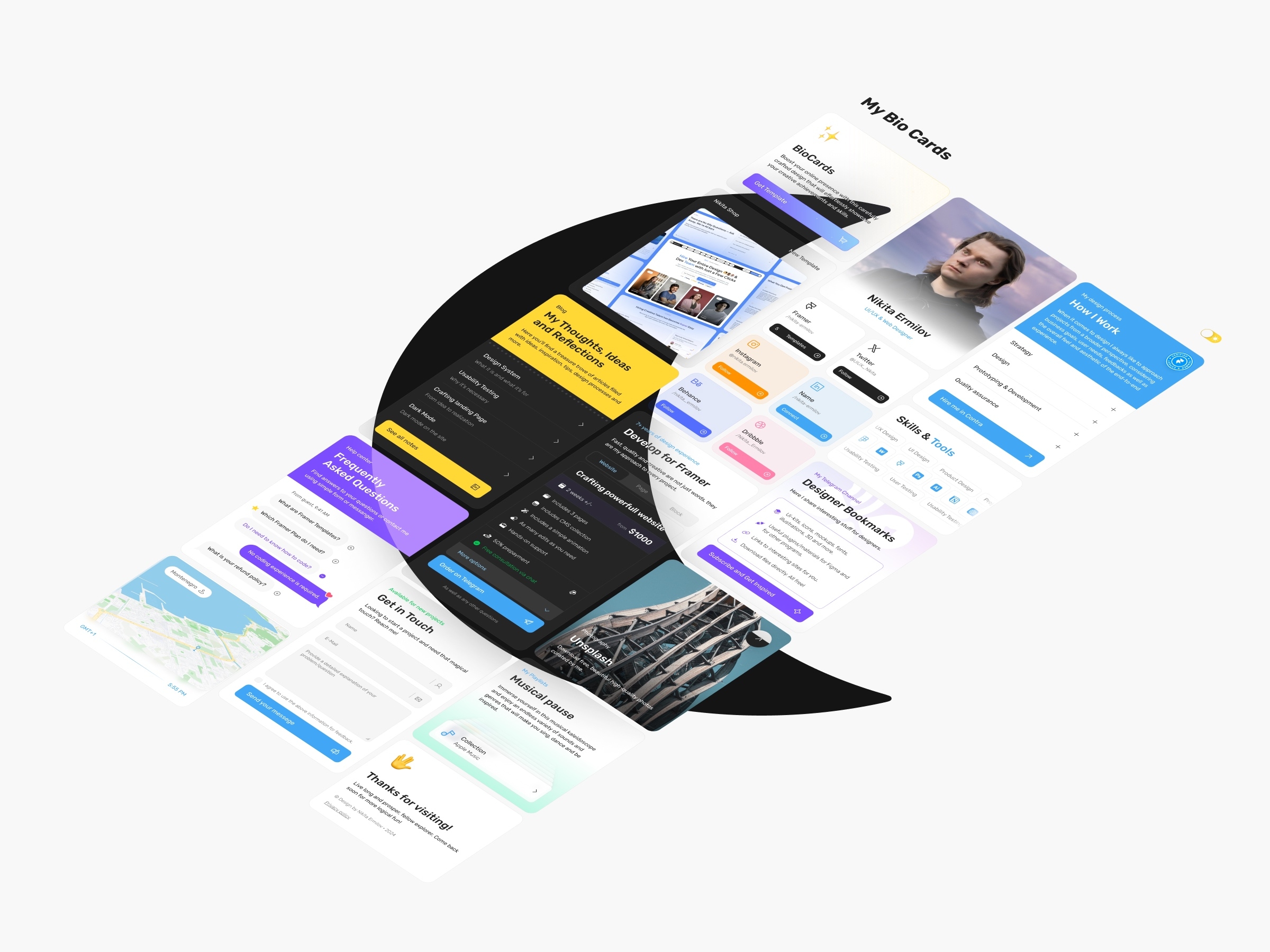 BioCards Framer template preview 1