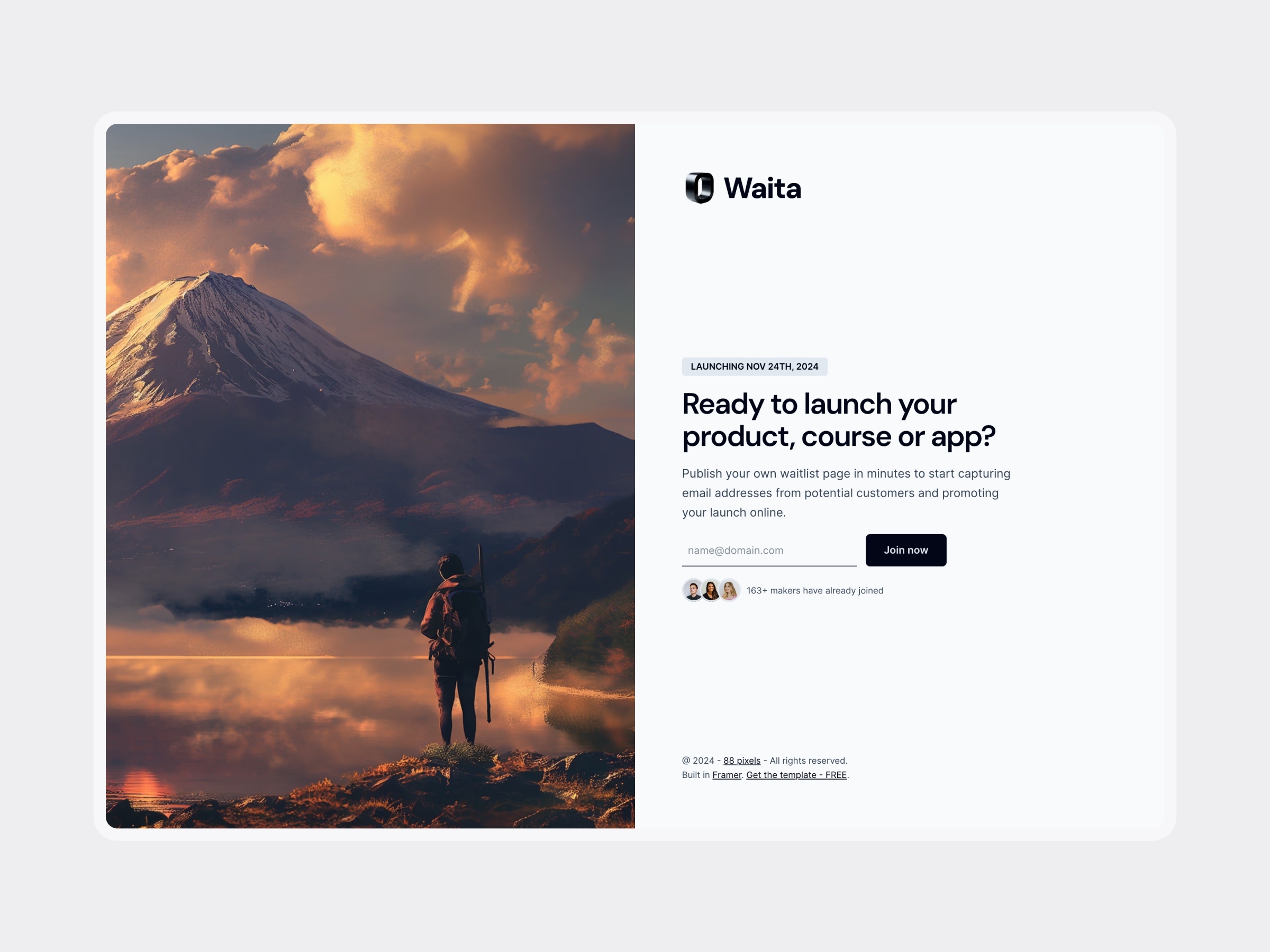 Waita Framer template preview 3