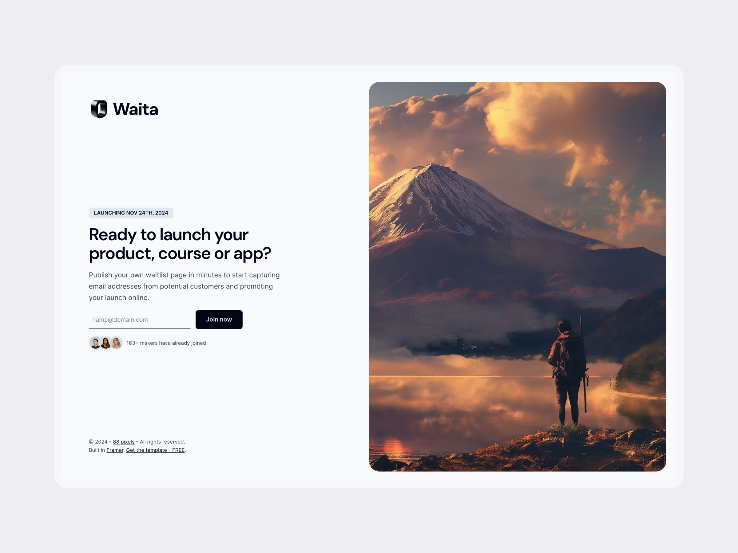 Waita Framer template preview 4