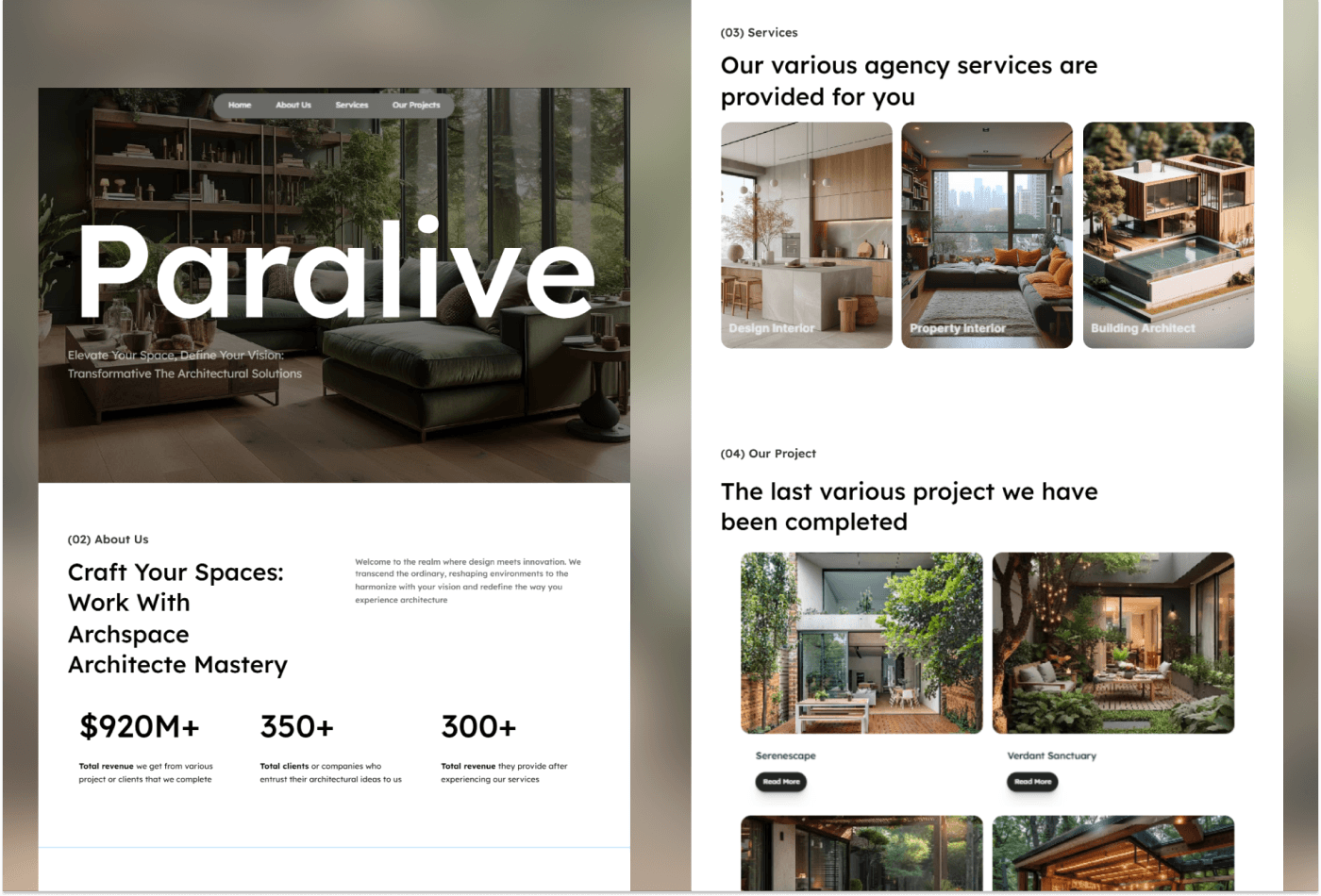 Paralive Framer template preview 4