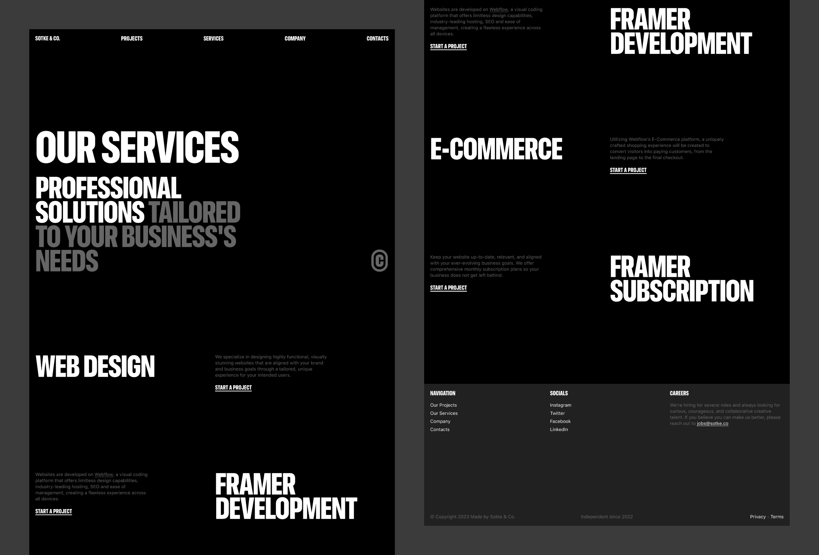 Sotke & Co Framer template preview 3