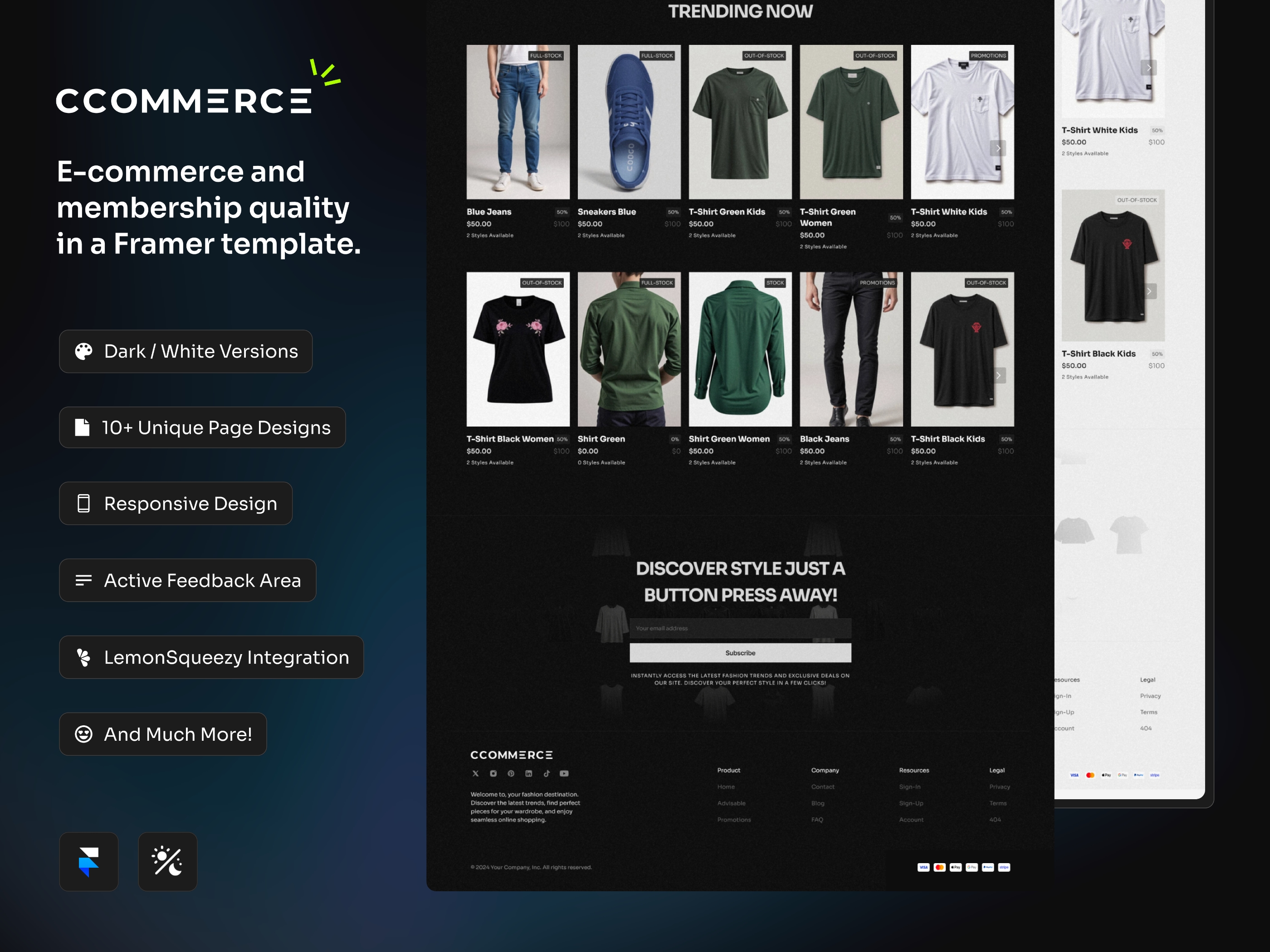 CCommerce Framer template preview 1