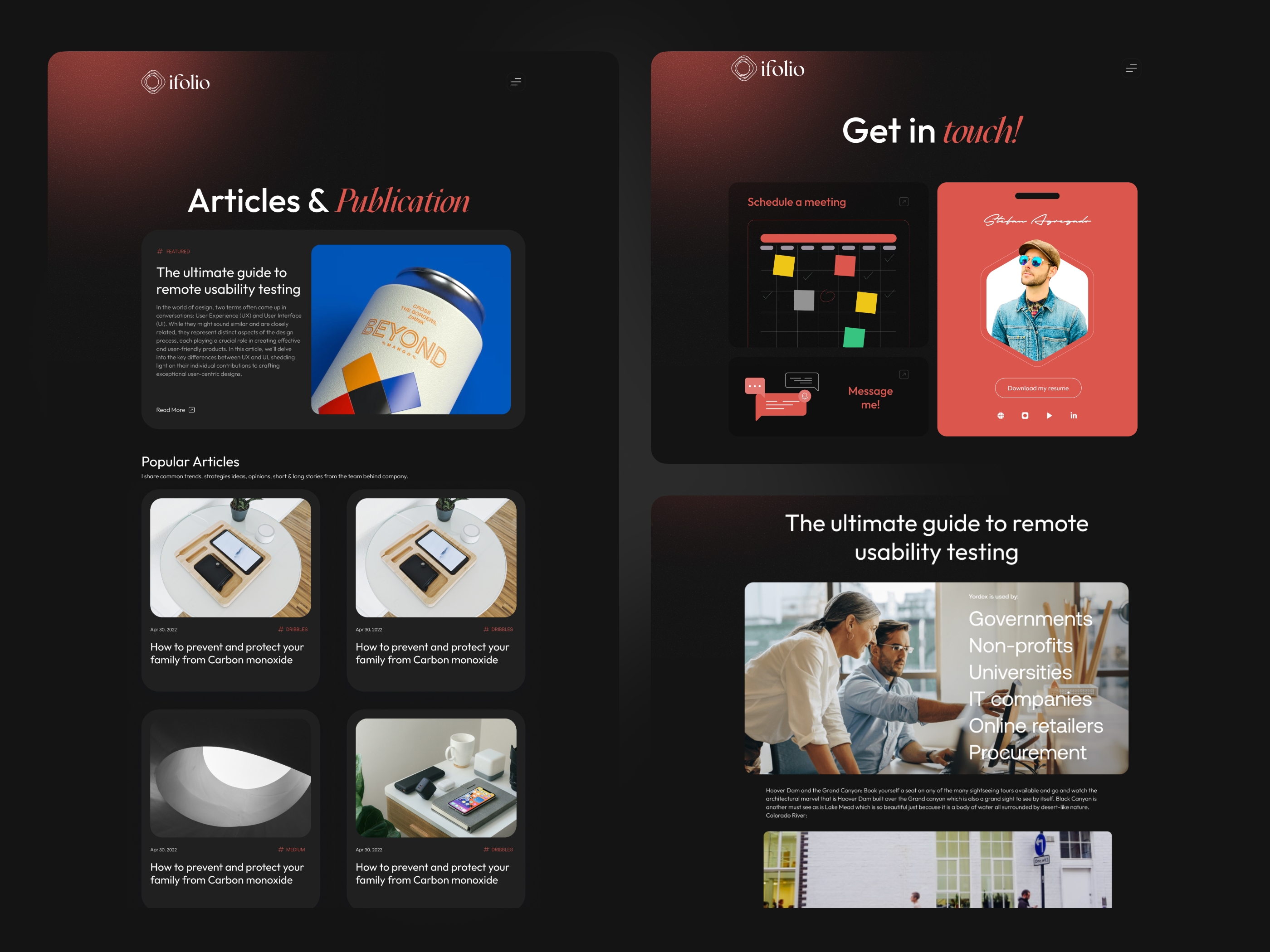 ifolio Framer template preview 4