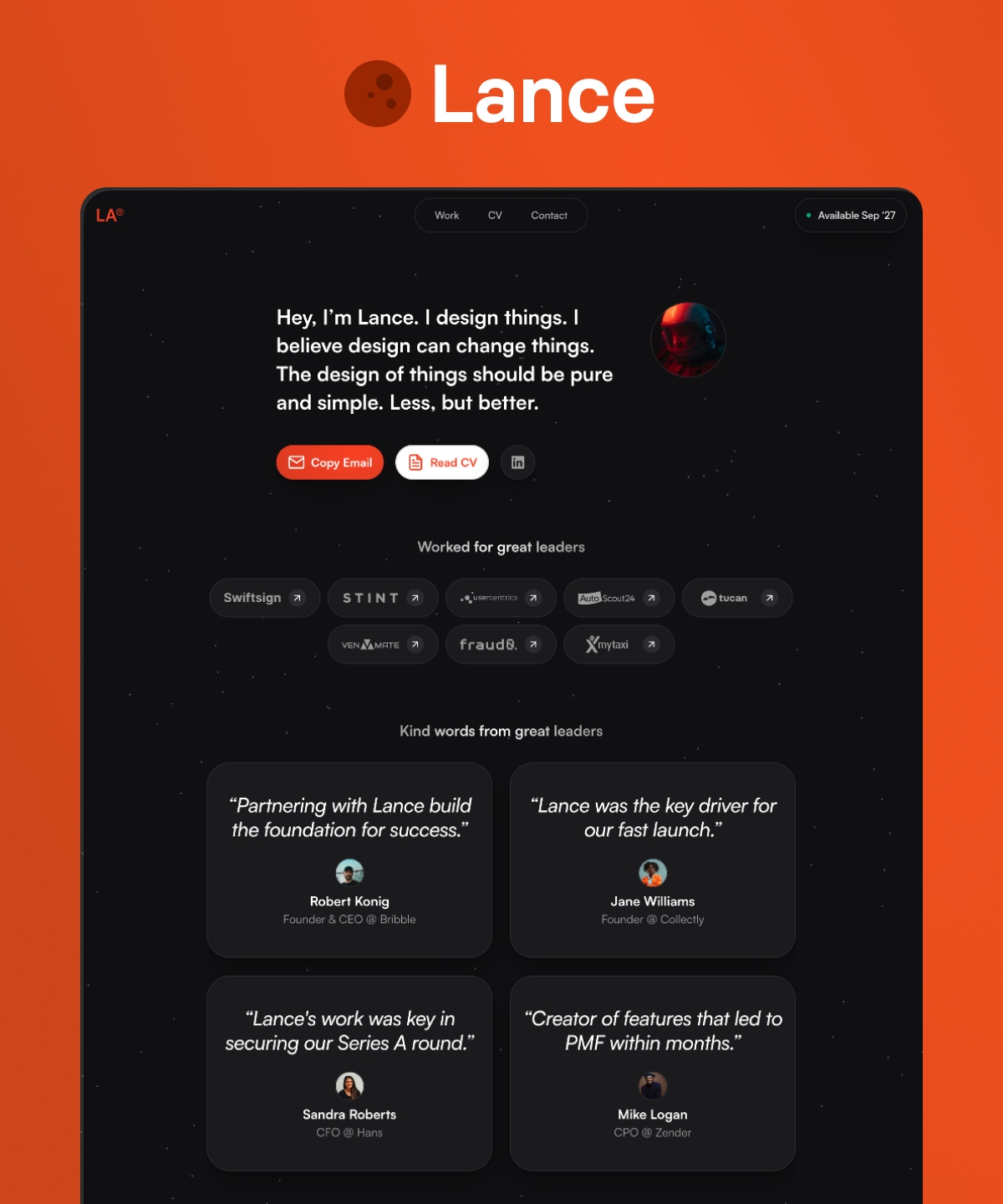 Lance Framer template preview 1