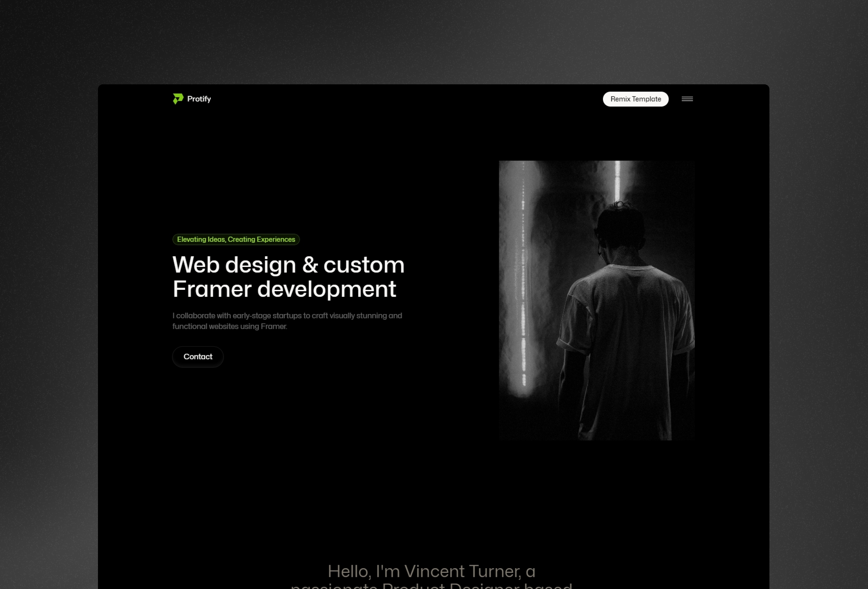 Protify Framer template preview 2