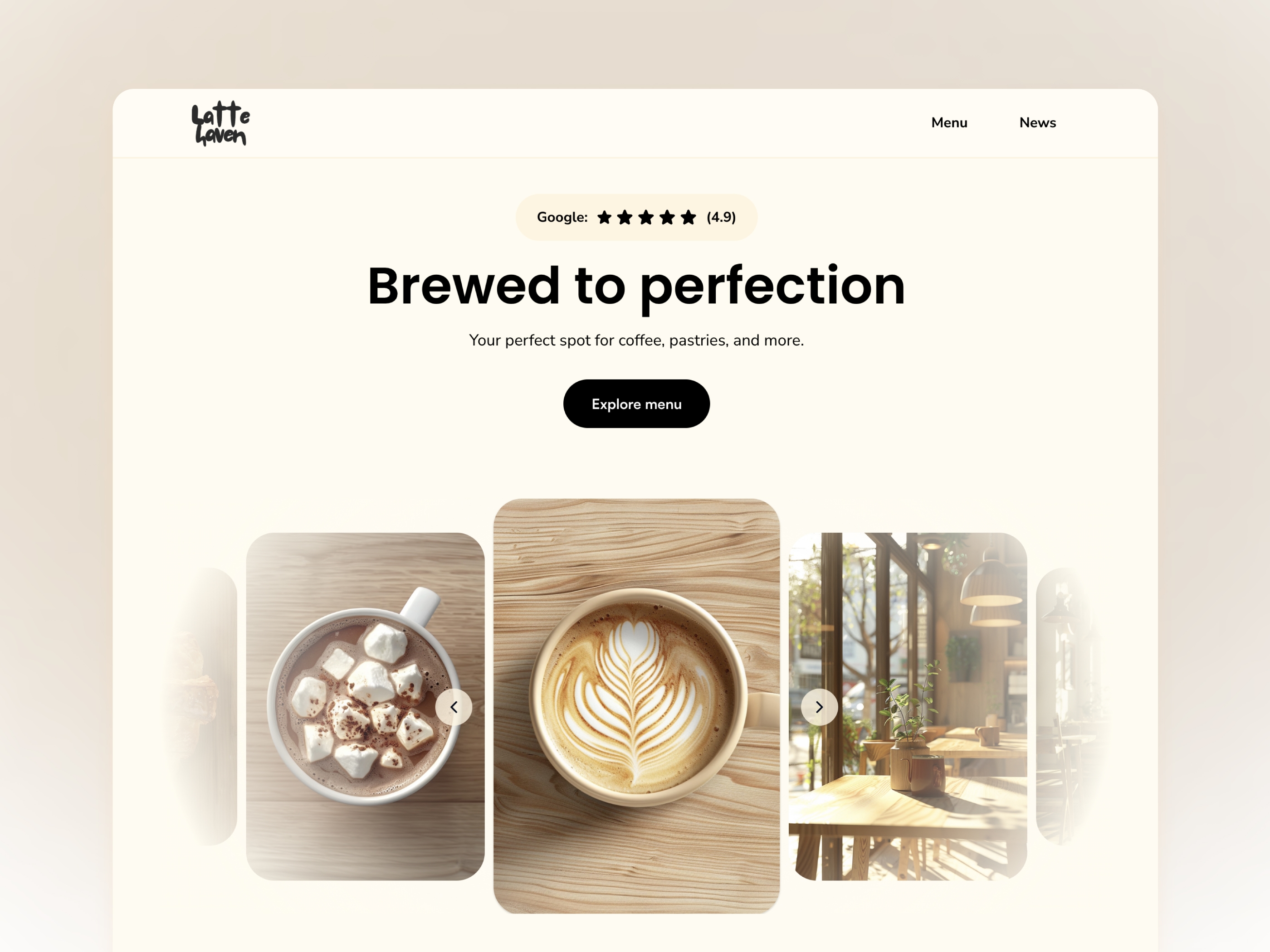 Latte Framer template preview 1