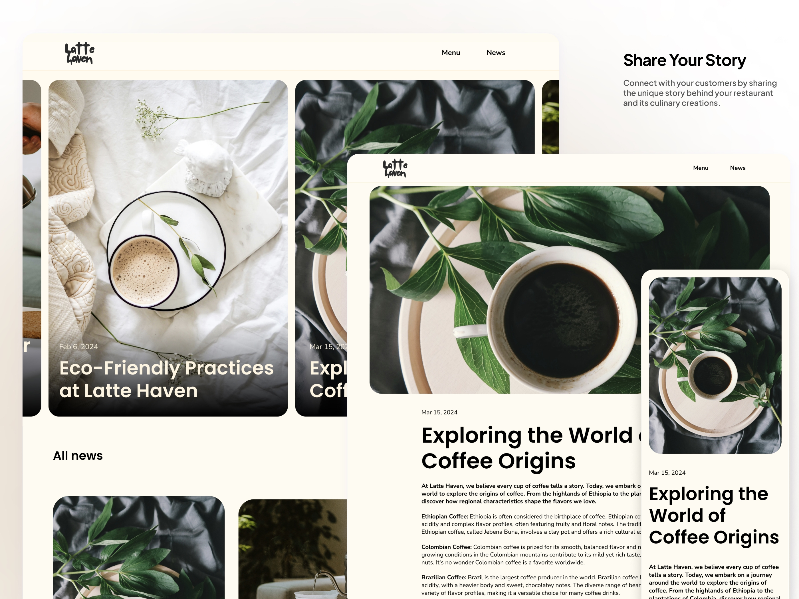 Latte Framer template preview 2