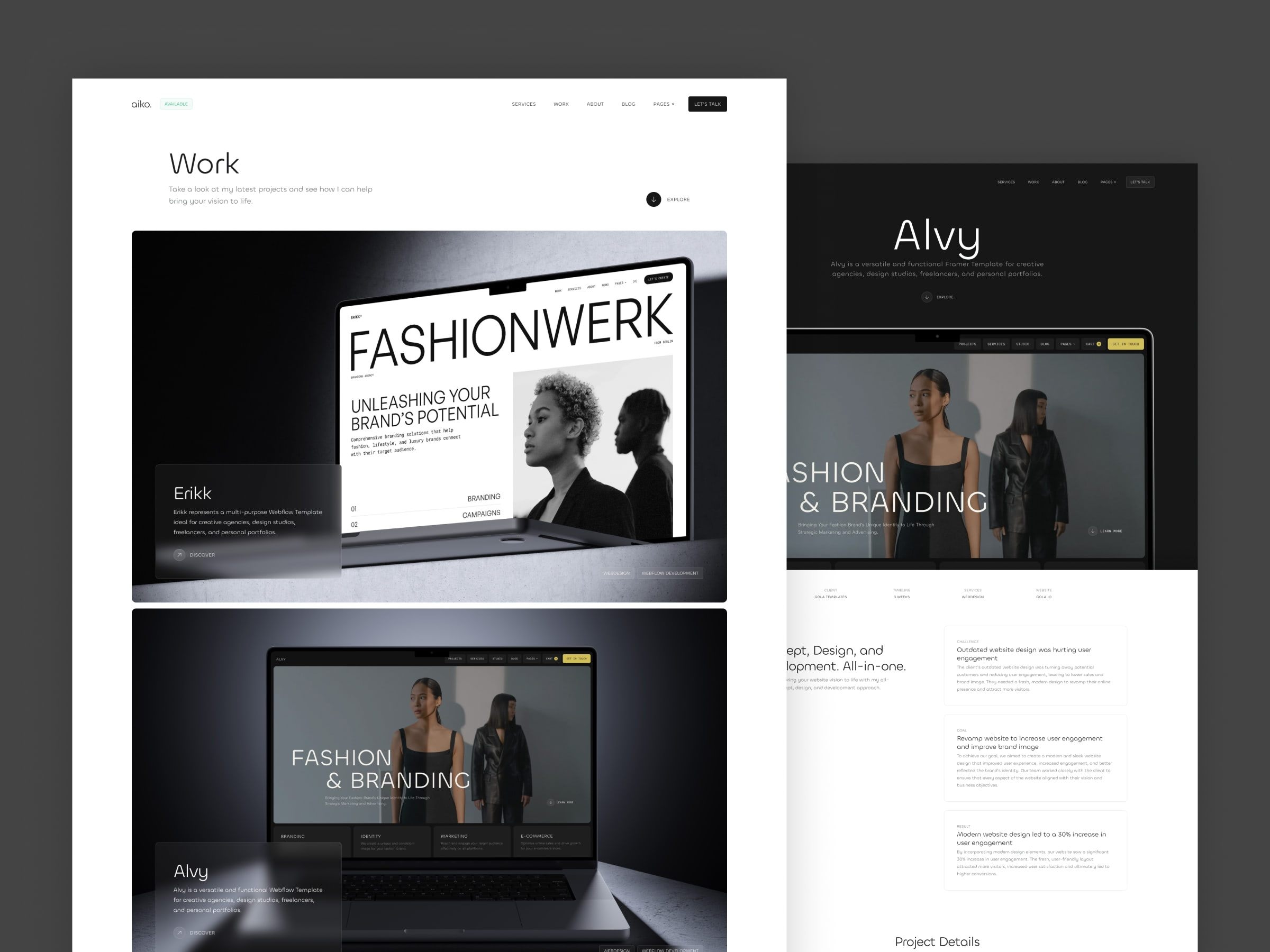 Aiko Framer template preview 3