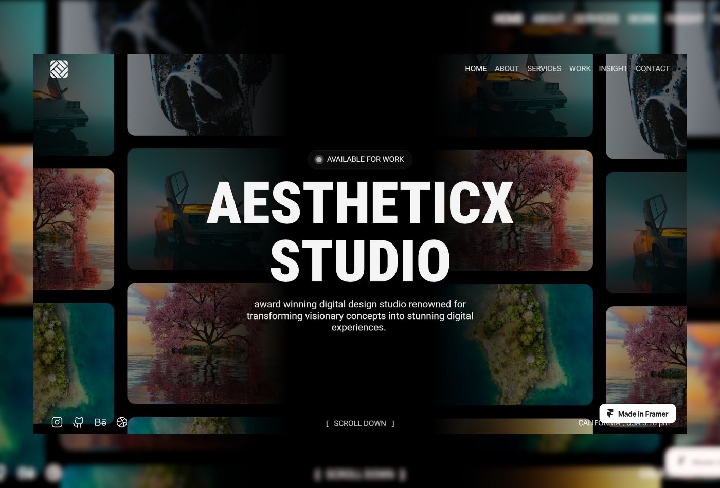 AestheticX Framer template preview 2