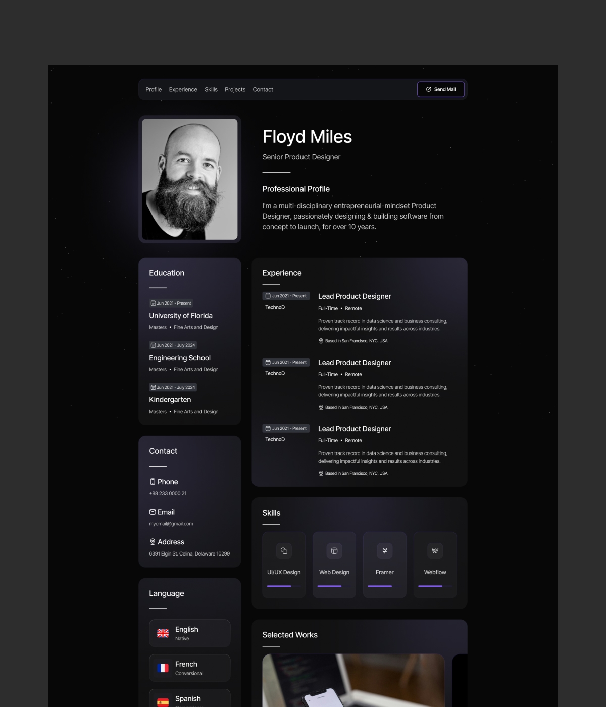 CVMaster Framer template preview 1